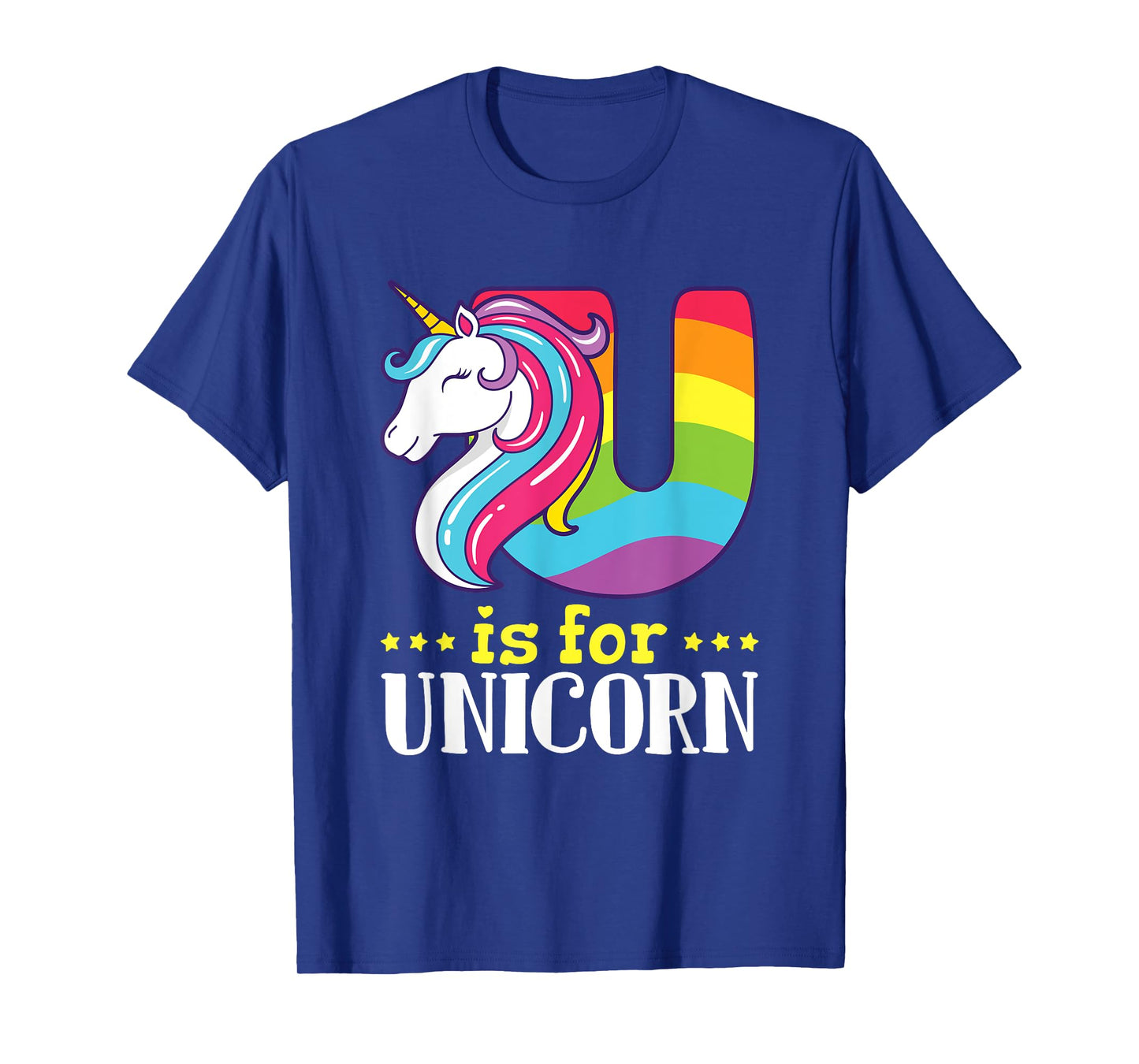 U Is for Unicorn Cute Alphabet Rainbow T-Shirt