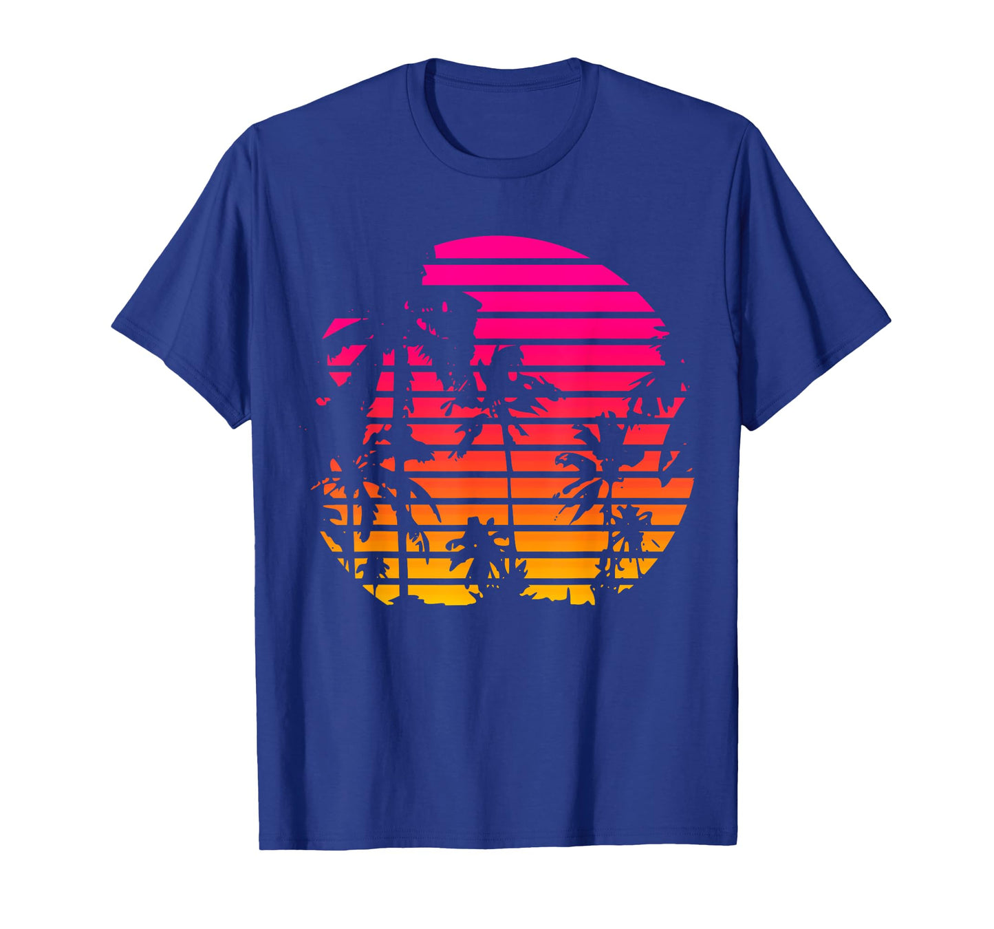 1980's Summer Tropical Beach Palm Tree Sunset T-Shirt for Men Women Girls Kids