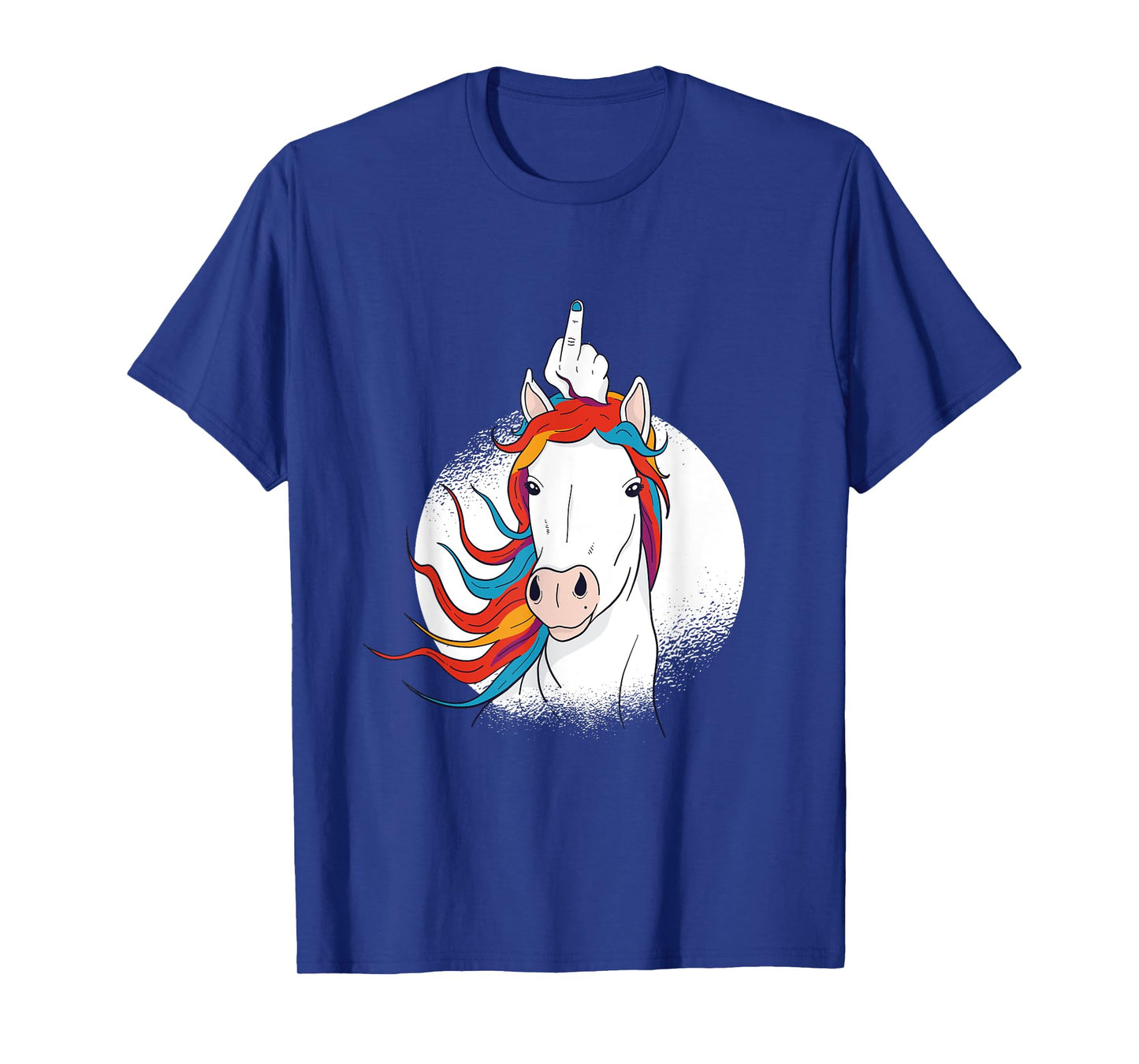 Crude Humor Funny Unicorn Middle Finger Sarcasm Adult Fun T-Shirt