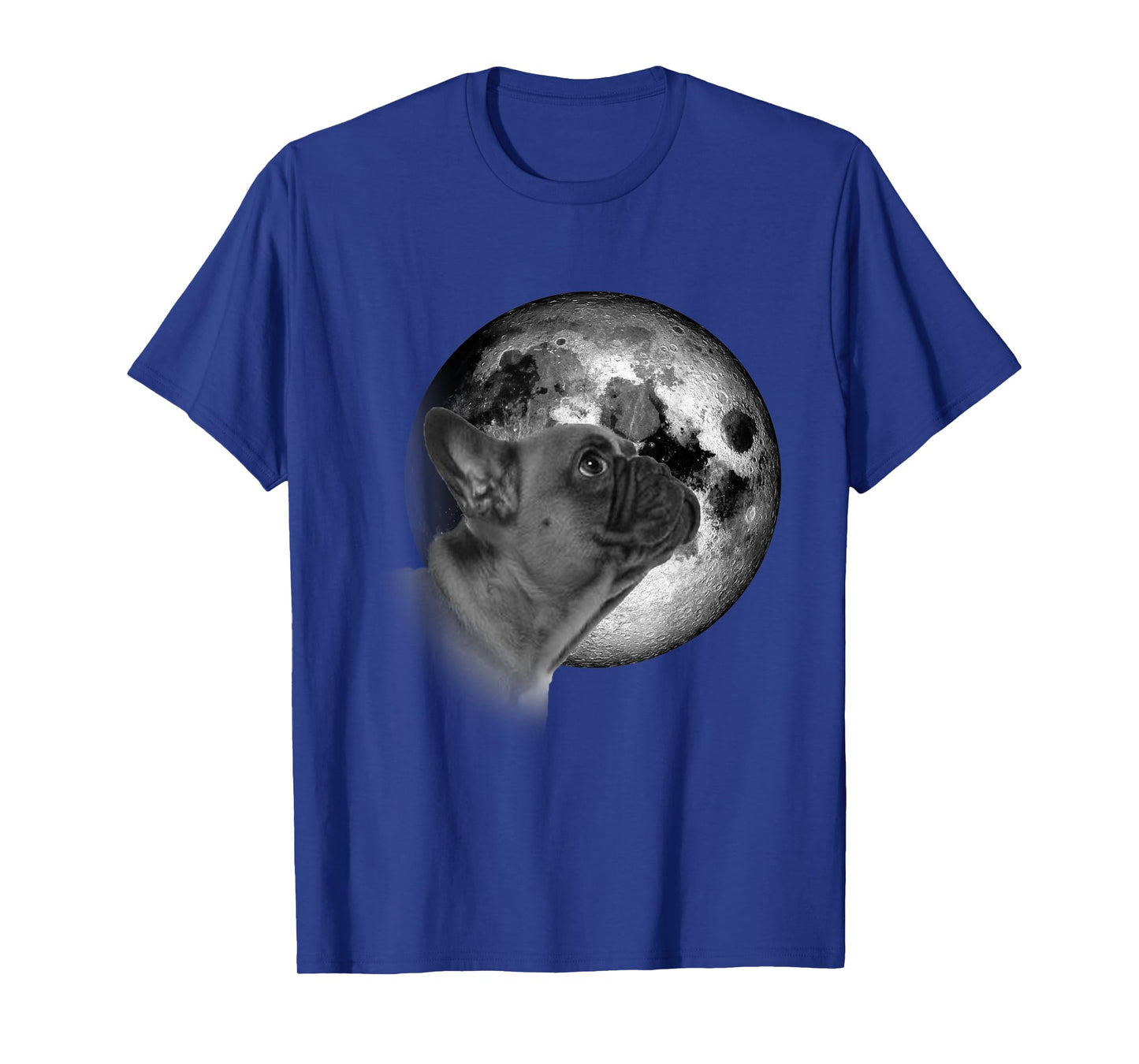 Funny cute French Bulldog with Moon Frenchie Dog Lovers T-Shirt