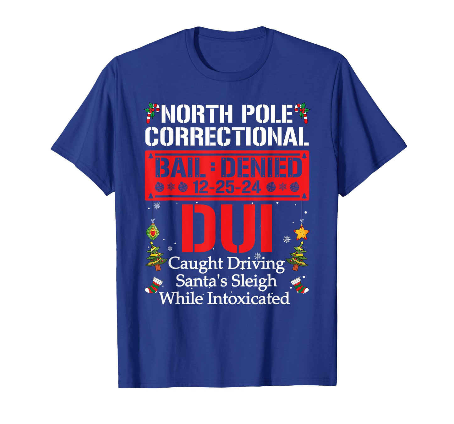 North Pole Correctional DUI Caught Driving Santa's Sleigh T-Shirt