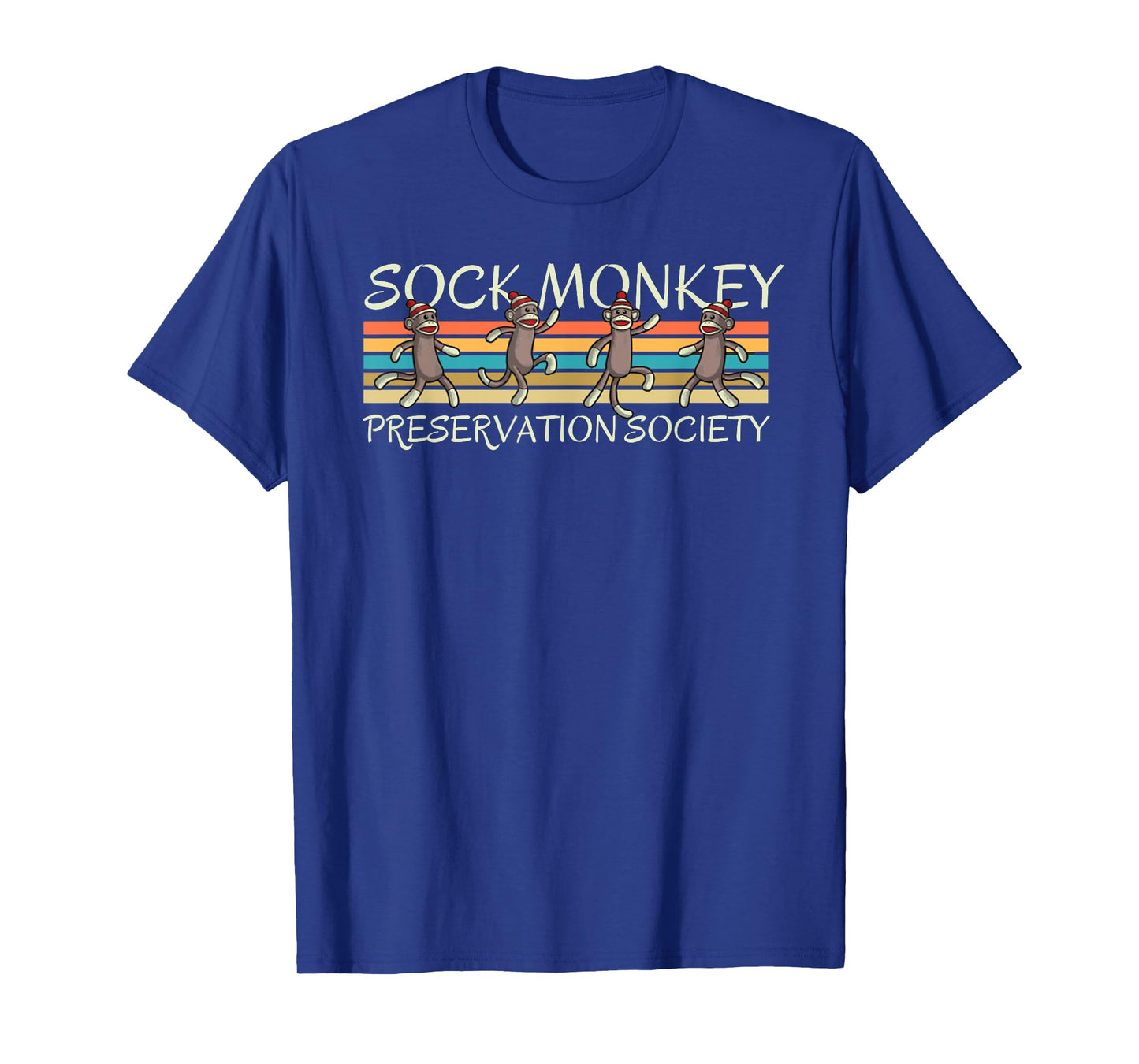 Sock Monkey Preservation Society Retro Vintage Stripes T-Shirt