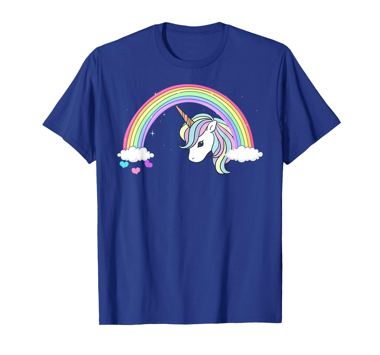 Unicorn Rainbow with Sparkles and Hearts no words wording T-Shirt