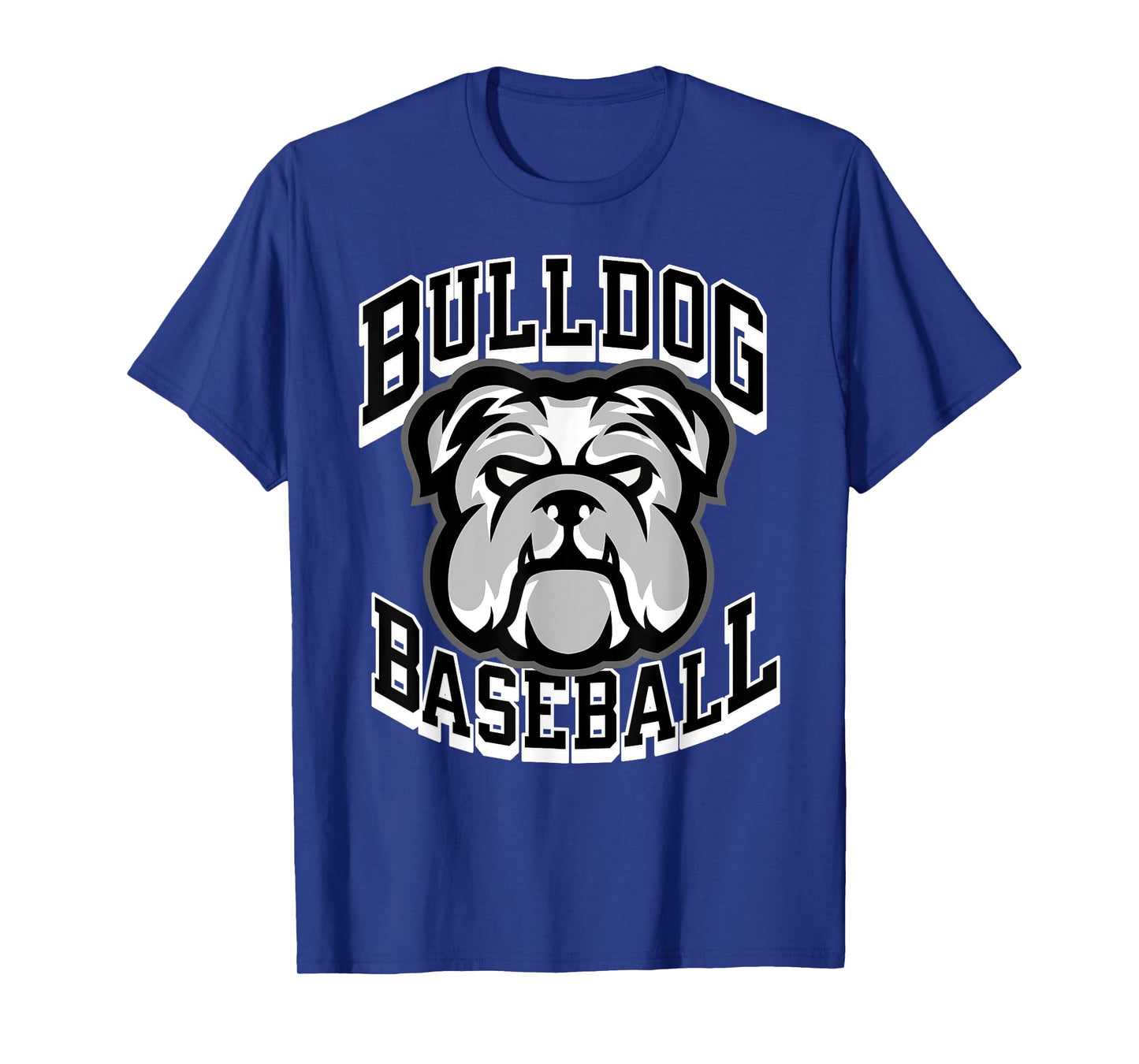 Bulldogs Black Baseball Game Day Print Stars Mom Dad Royal T-Shirt
