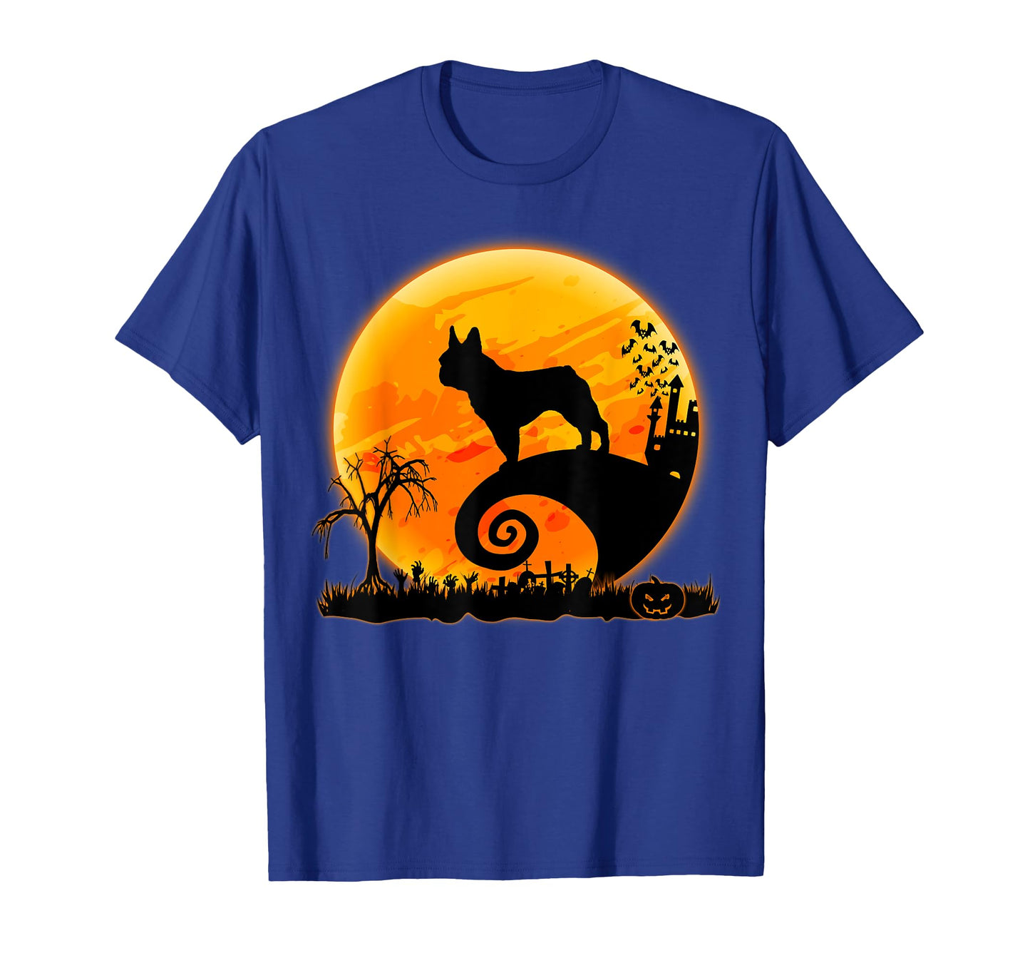 French Bulldog Dog And Moon Funny Halloween Costume T-Shirt