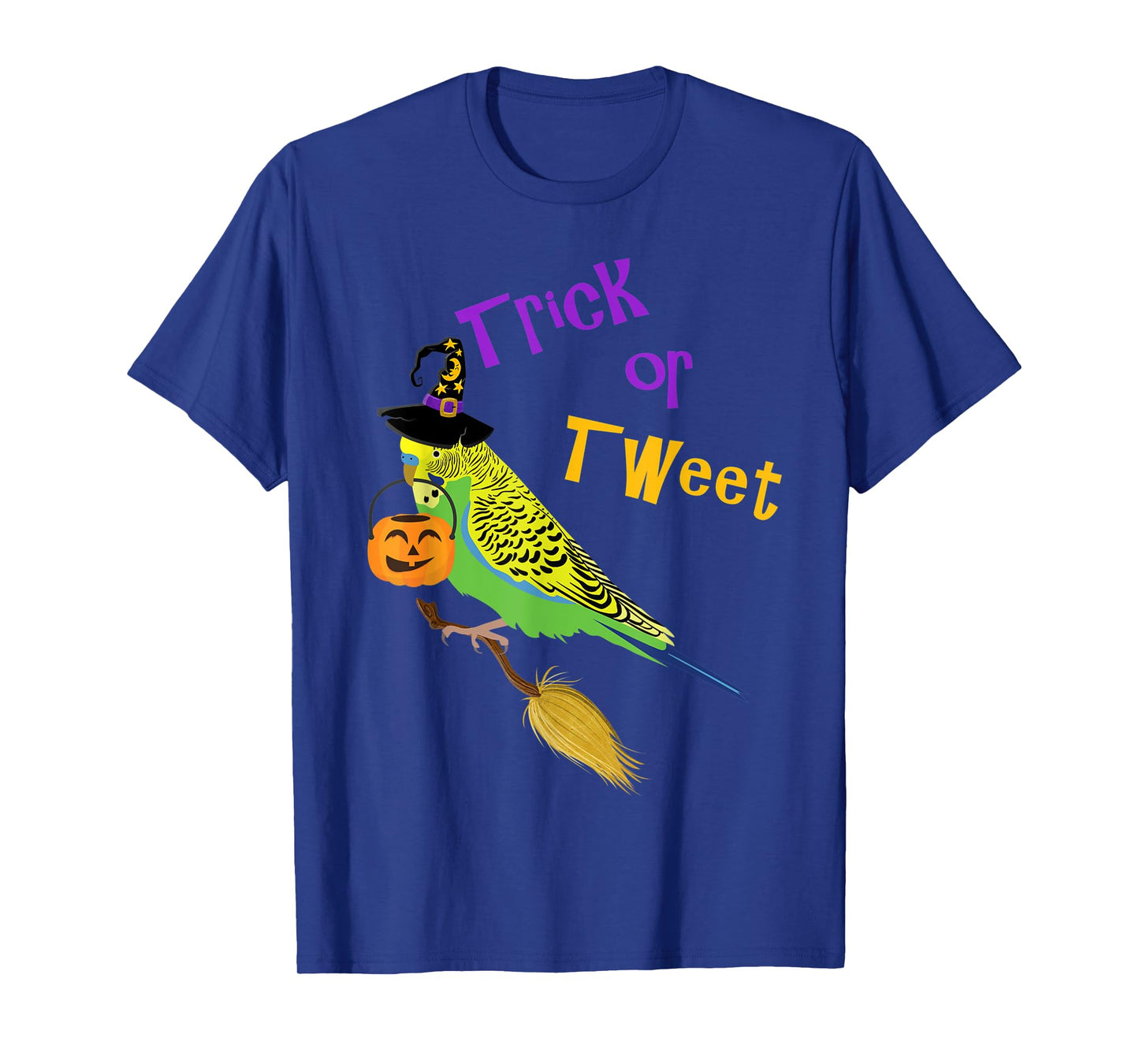 Halloween Trick or Tweet green budgie cute graphic bird T-Shirt