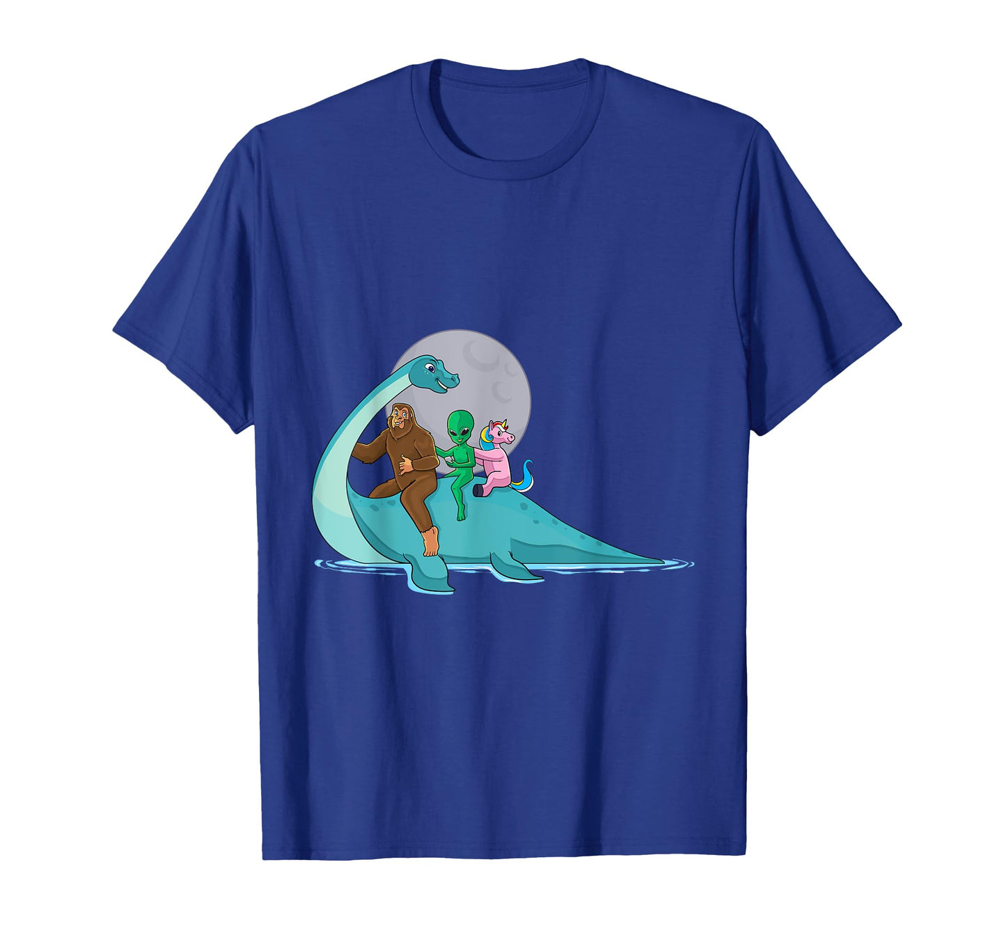 Alien Bigfoot Unicorn Riding Loch Ness Monster Cryptozoology T-Shirt