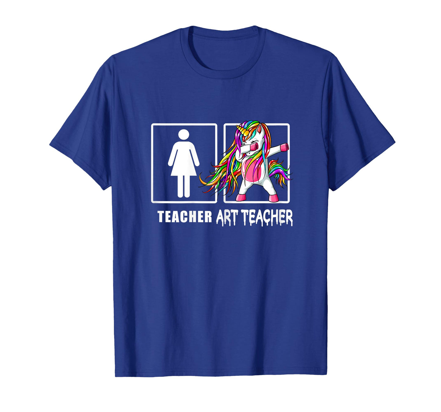 Cute Art Teacher Magical Dabbing Unicorn Gift Funny Artist Women T-Shirt