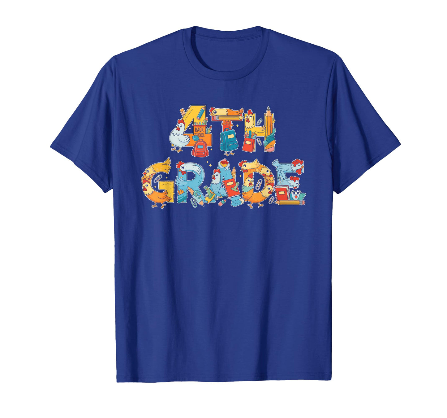 Funny Chicken Fourth Grade Back to School Kids Boys Girls T-Shirt