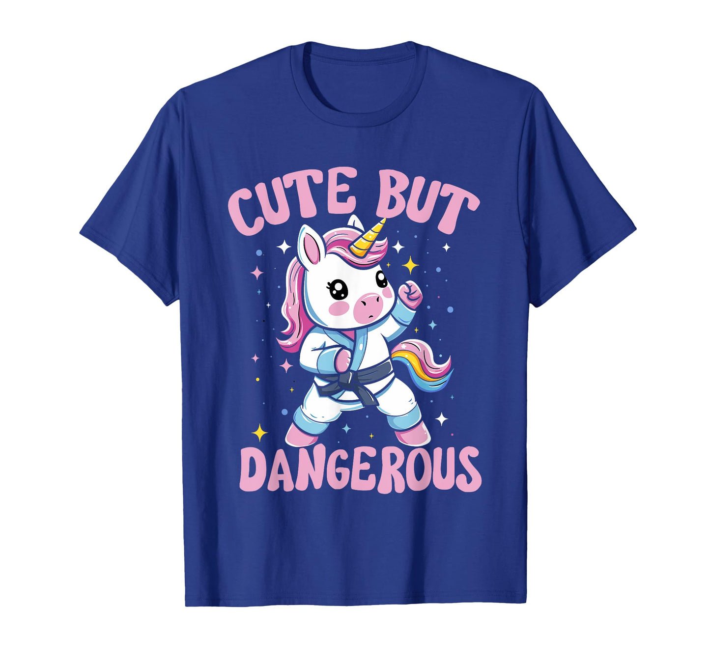 Cute But Dangerous Kawaii Unicorn Playing Karate Girls T-Shirt