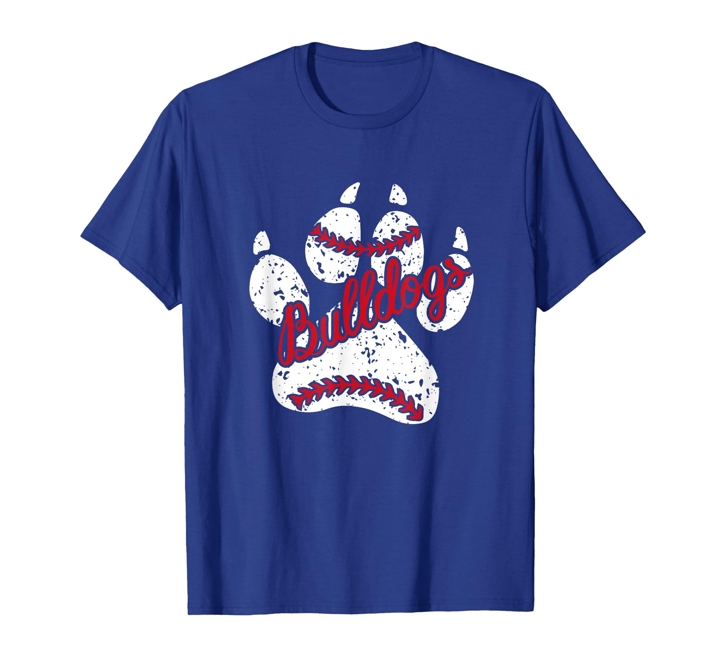 Go Bulldogs Pawprint School Mascot Spirit Baseball T-Shirt