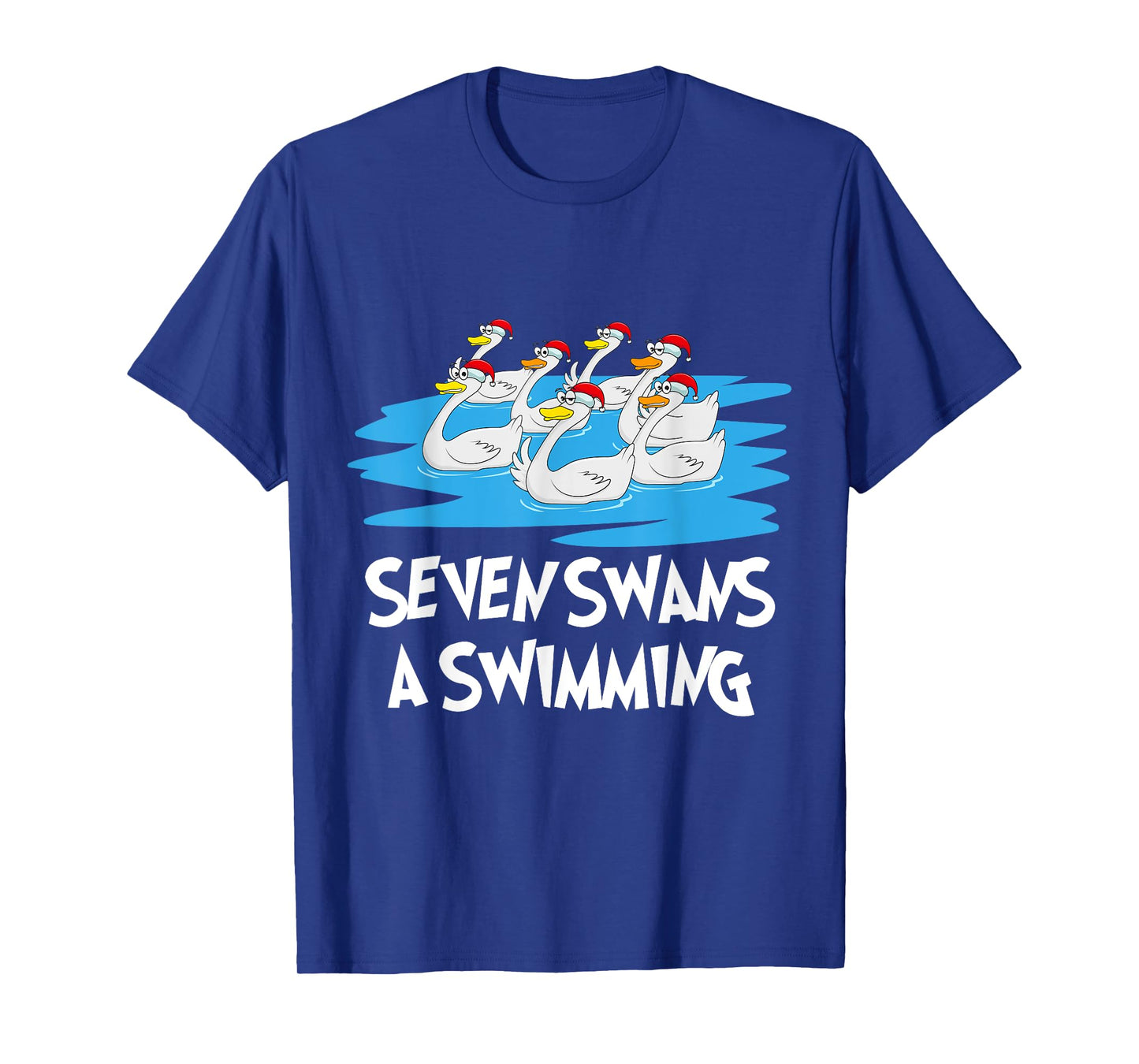 Seven Swans a Swimming 12 Days - Christmas Song Funny Gift T-Shirt