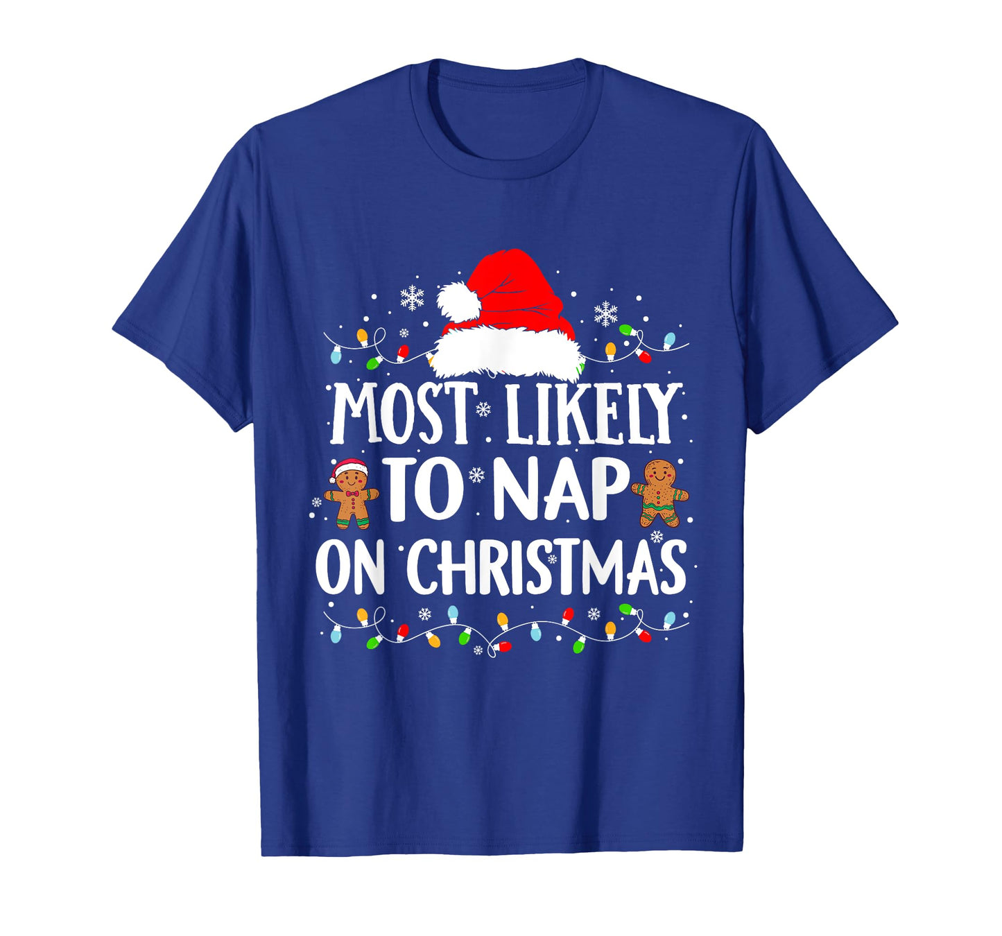 Most Likely To Nap On Christmas Funny Xmas Nap T-Shirt