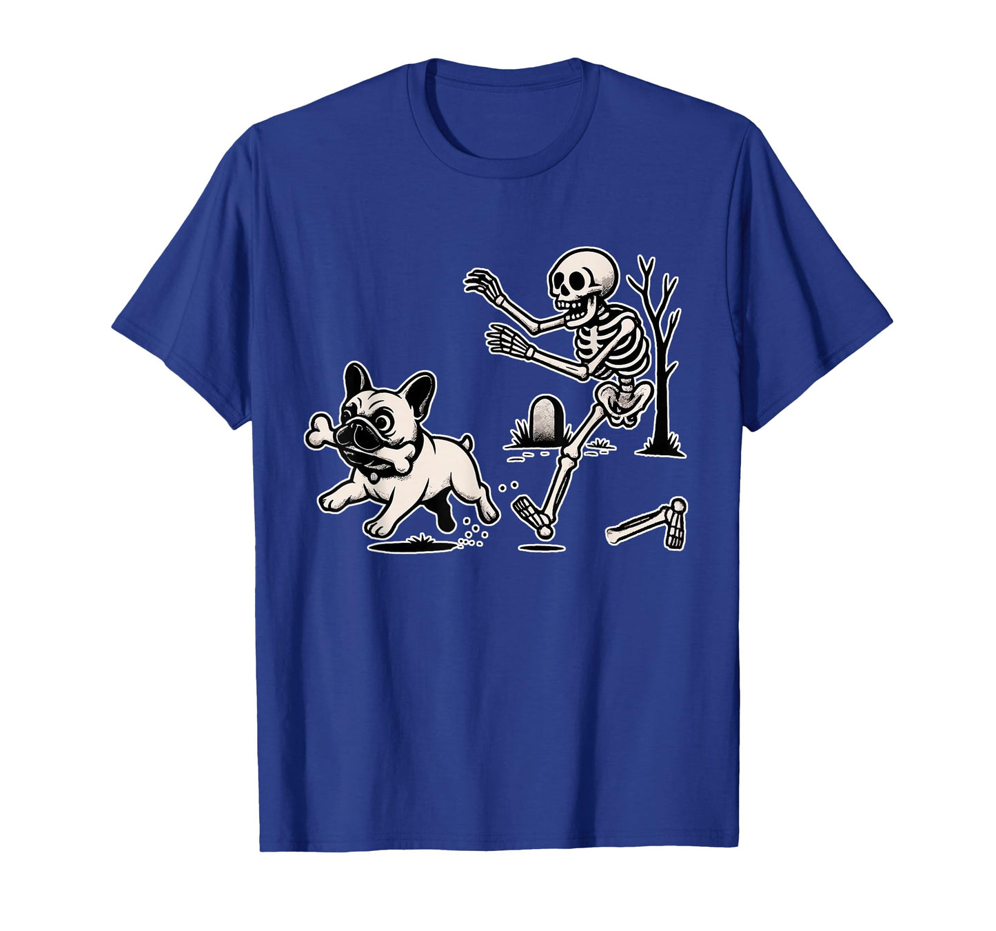 Funny Halloween French Bulldog Skeleton Spooky Season T-Shirt