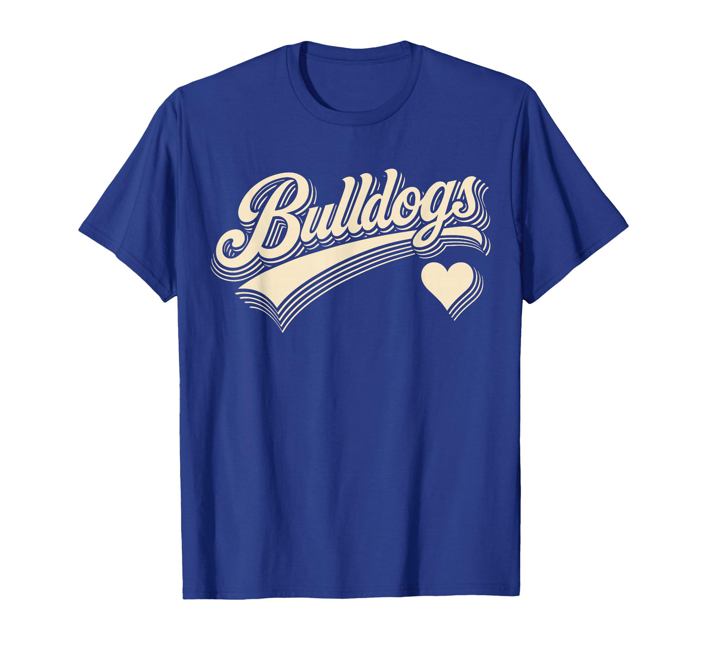 Retro Bulldogs Vintage Heart Design Gift For Men Women Kids T-Shirt