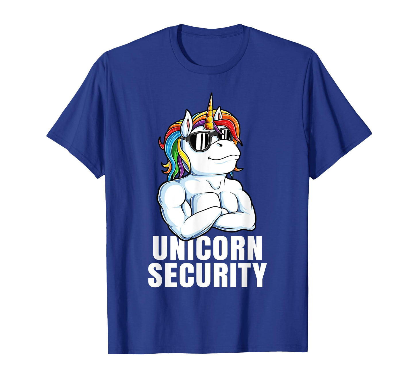 Unicorn Security Funny Rainbow Muscles Dad Unicorn T-Shirt