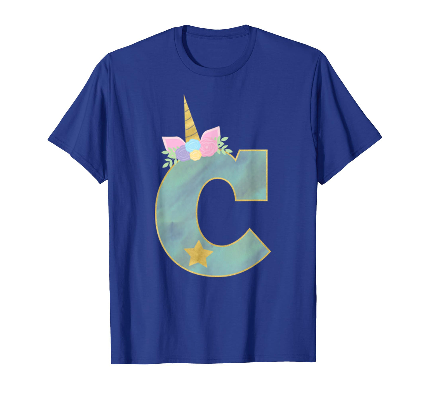 Initial Letter C Unicorn Monogram for Girls Unicorn Birthday T-Shirt