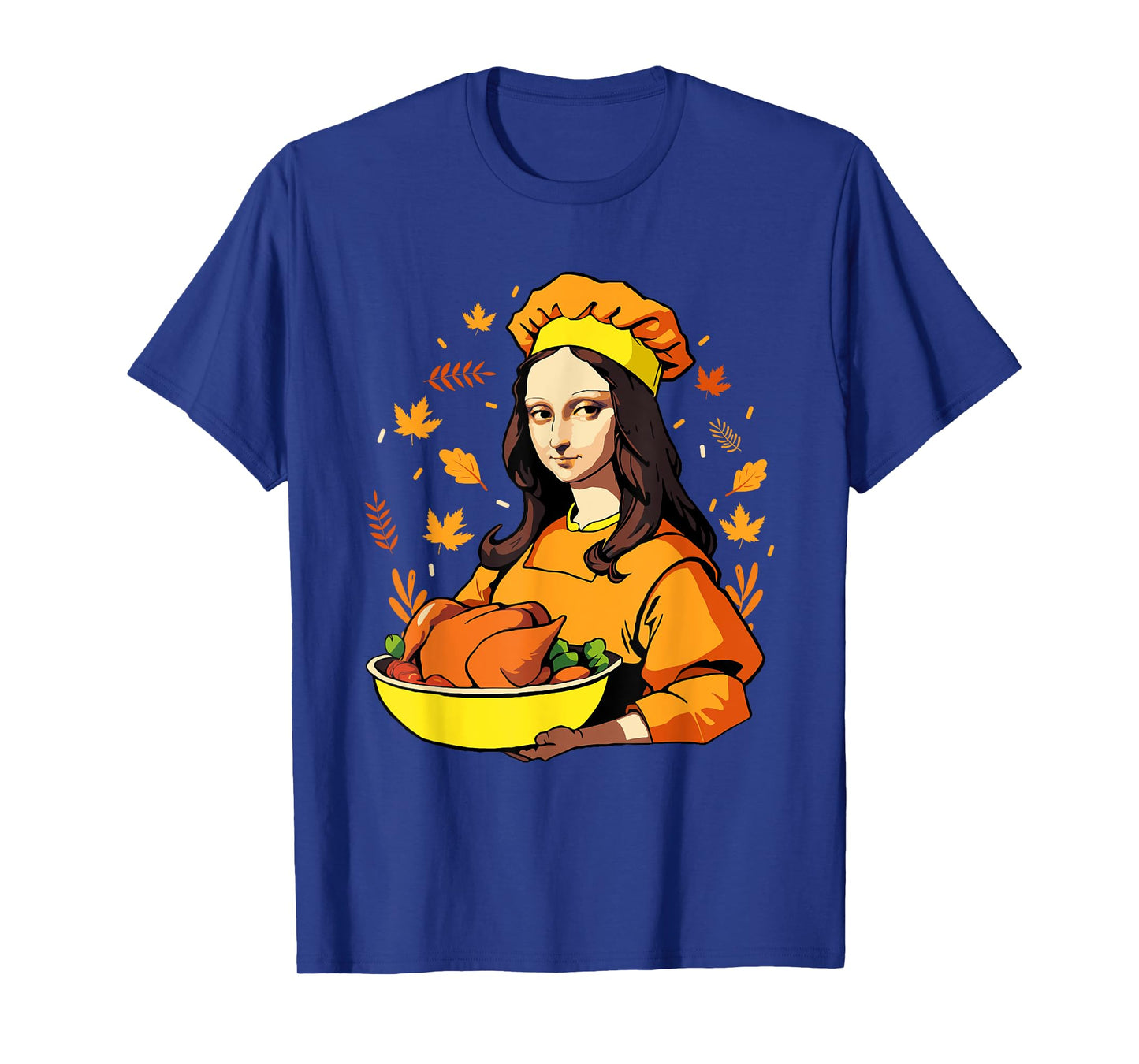 Mona Lisa with Turkey Thanksgiving for Art Teachers Men Women Kids T-Shirt