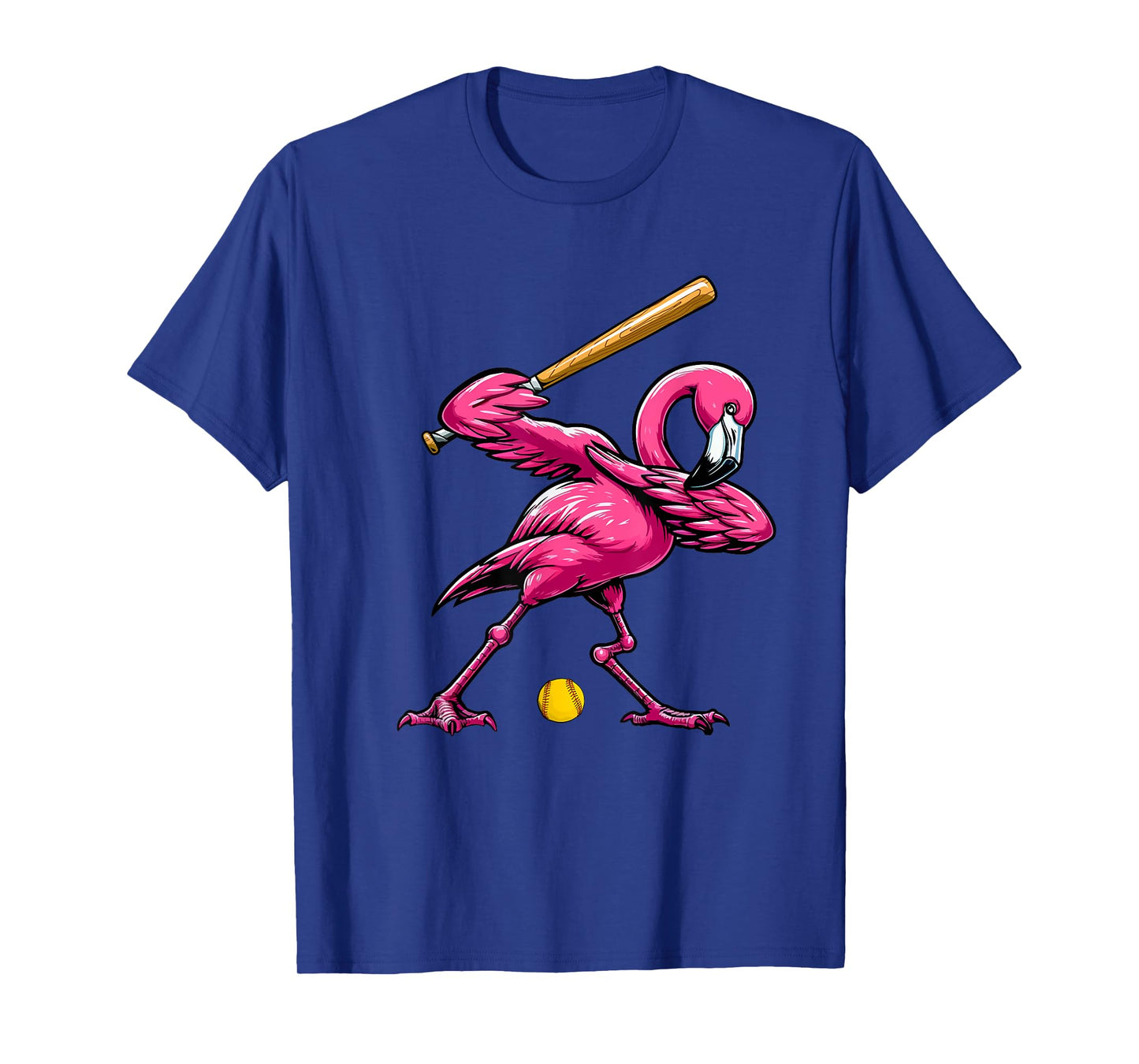 Dabbing Flamingo Costume Softball Player Fan Lover Team T-Shirt