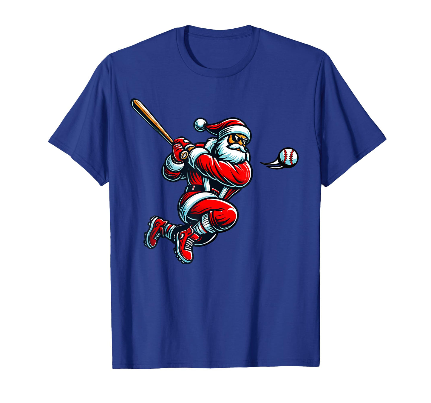 Santa Baseball Player Xmas Men Kids Boys Christmas Sports T-Shirt