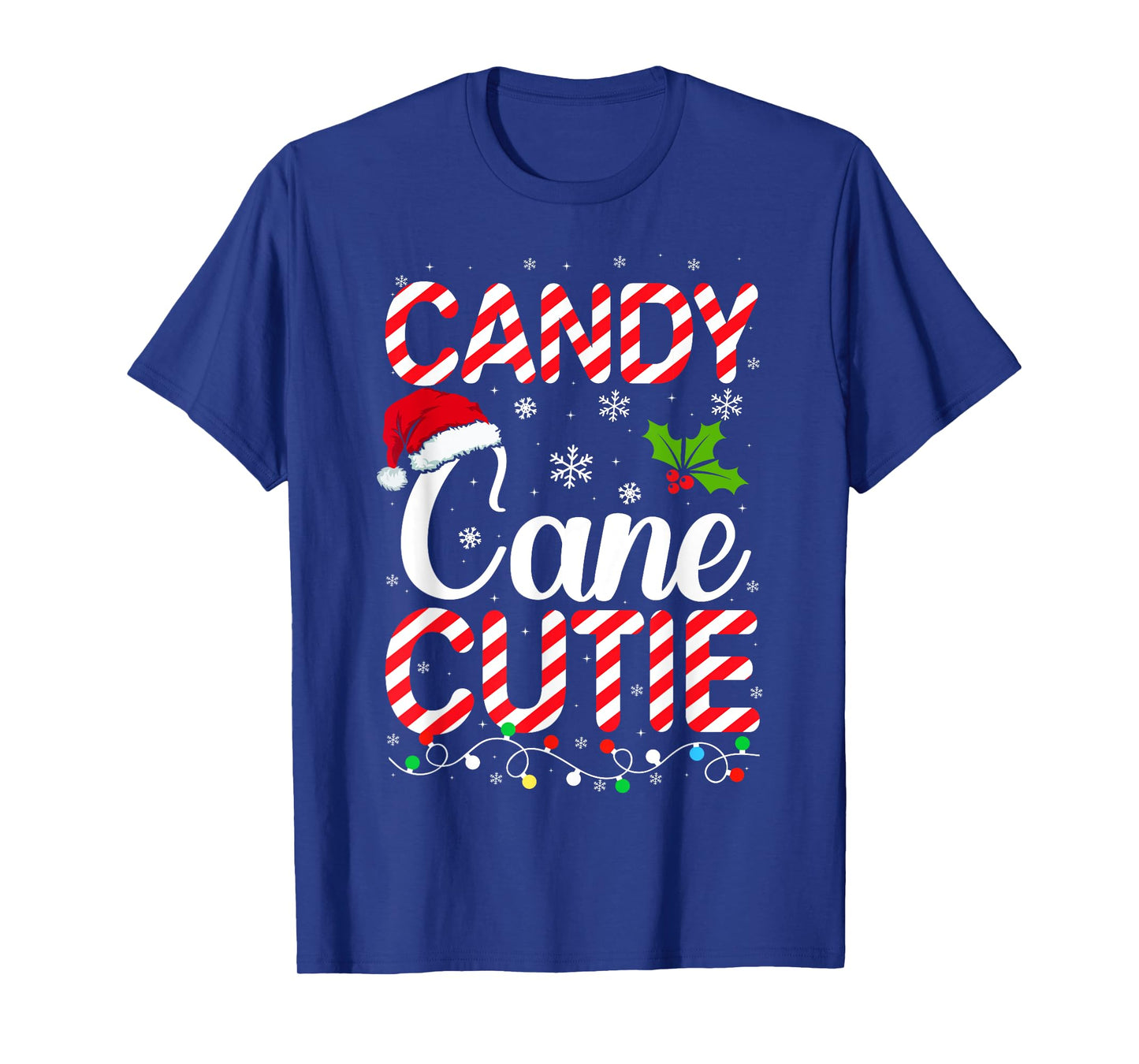 Candy Cane Cutie Cute Funny Christmas Xmas Candy Lover T-Shirt - Unisex-Adults, Kids - Black - Short Sleeve - T-Shirt - Holiday T-Shirt