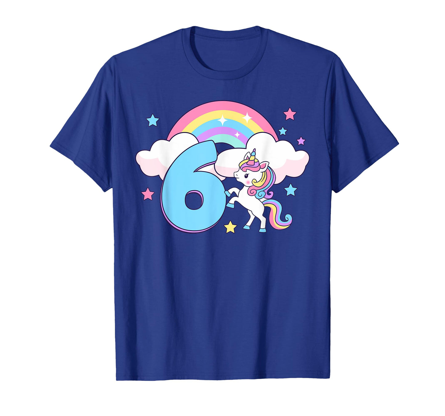 It's My Birthday Cute Unicorn Rainbow 6 Years Old Kids Girls T-Shirt