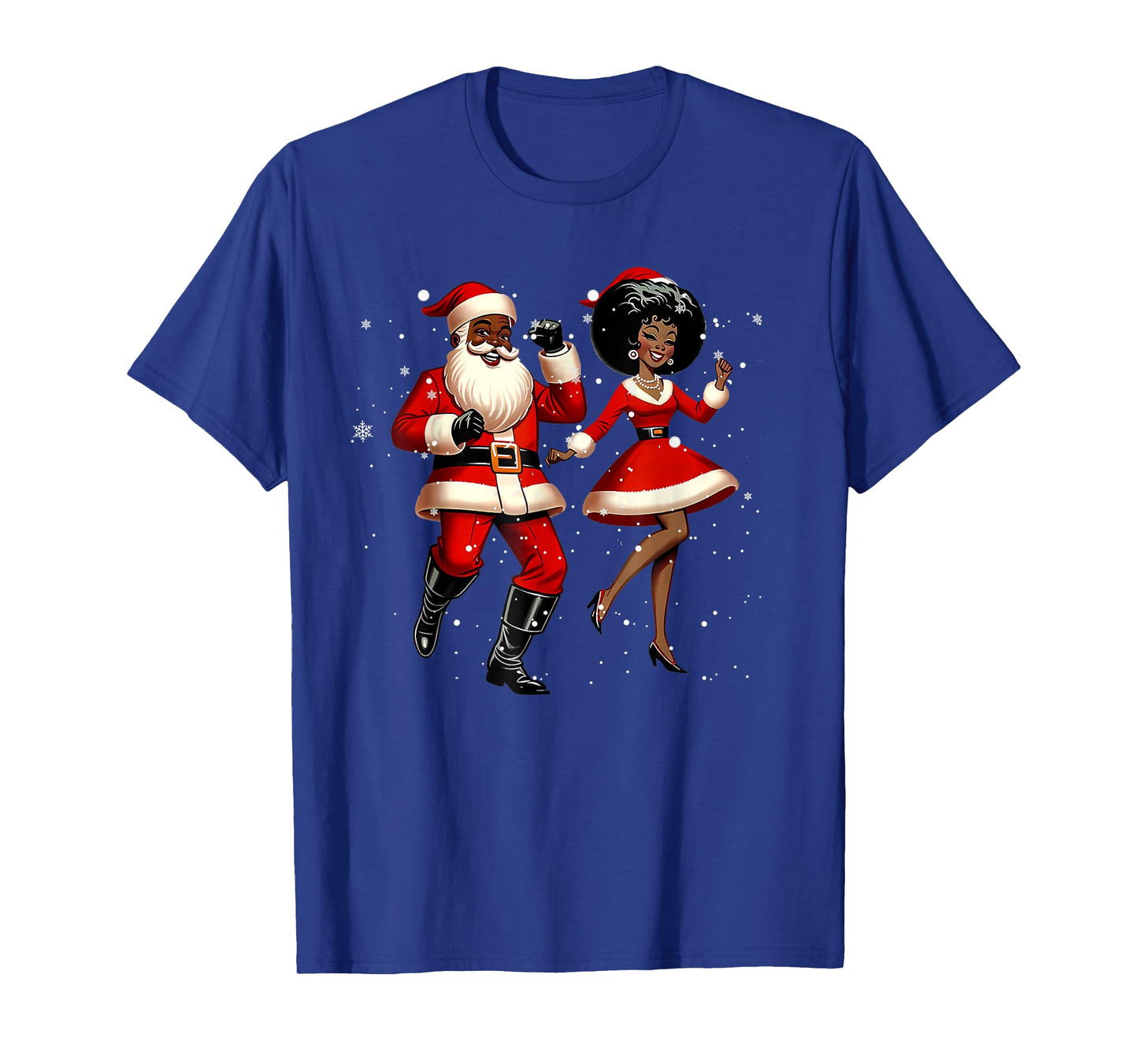 African Santa Mrs Claus Dancing African American Christmas T-Shirt