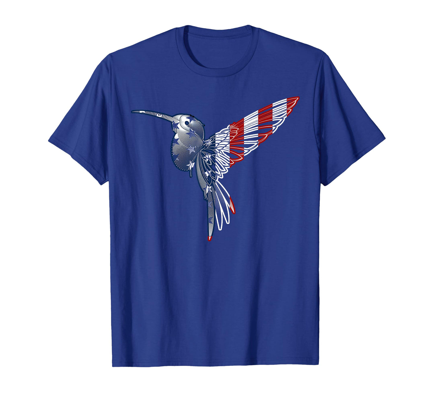 USA American Flag Dot Art Cute Bird Hummingbird 4th of July T-Shirt