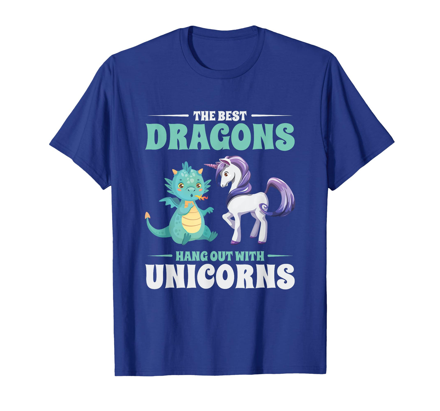 Funny Best Dragons Hangout With Unicorns Friendship Gift T-Shirt