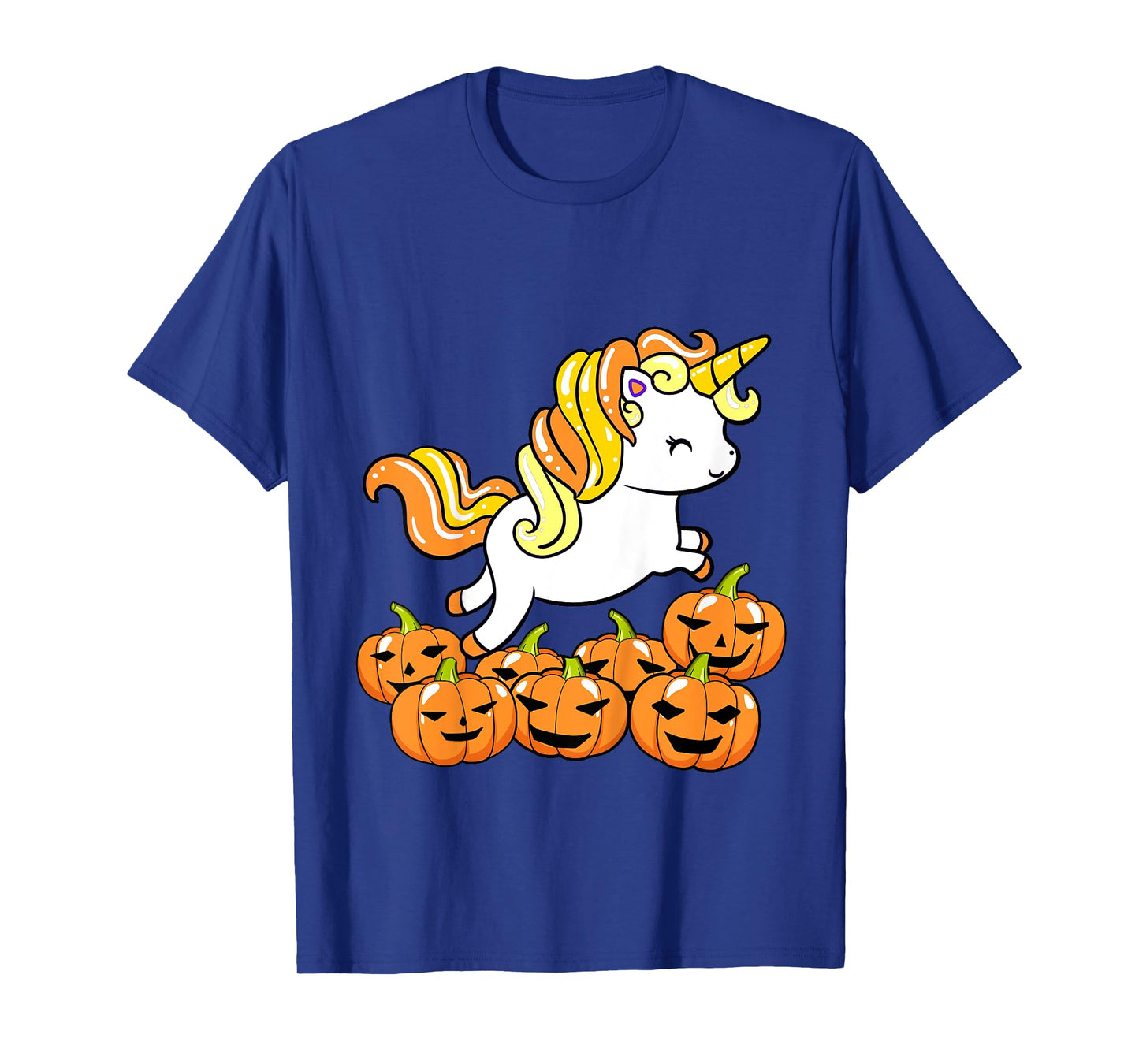 Kids Girls Unicorn Halloween Jack O Lantern Pumpkin Toddler T-Shirt