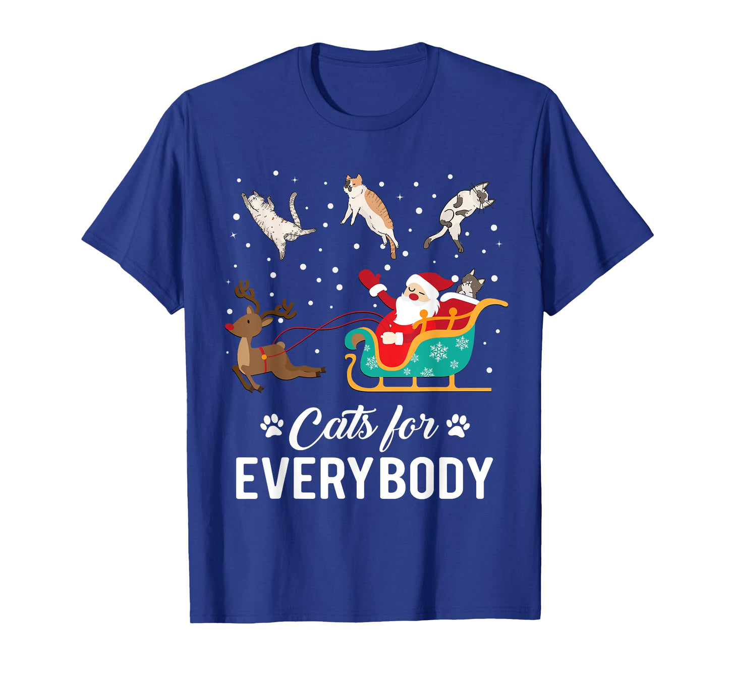 Cats For Everybody Christmas Cat Funny Xmas Santa Men Women T-Shirt