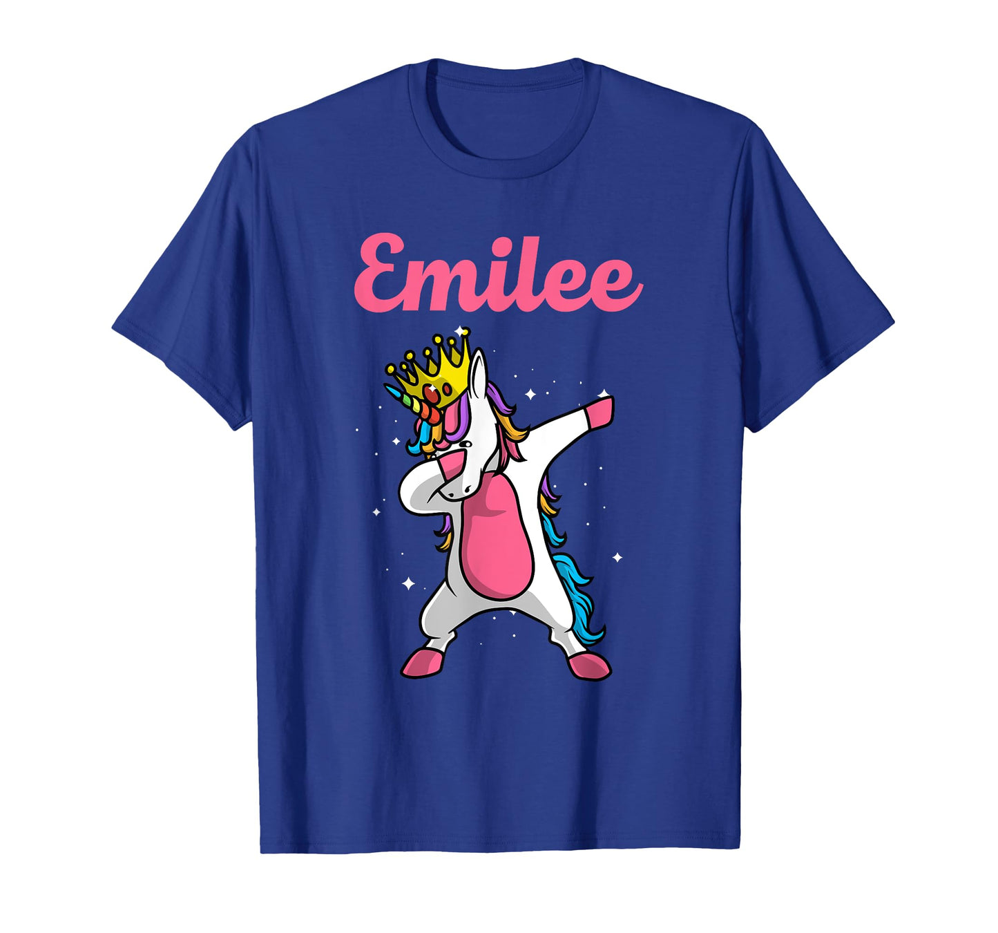 EMILEE Name Personalized Birthday Dabbing Unicorn Queen T-Shirt