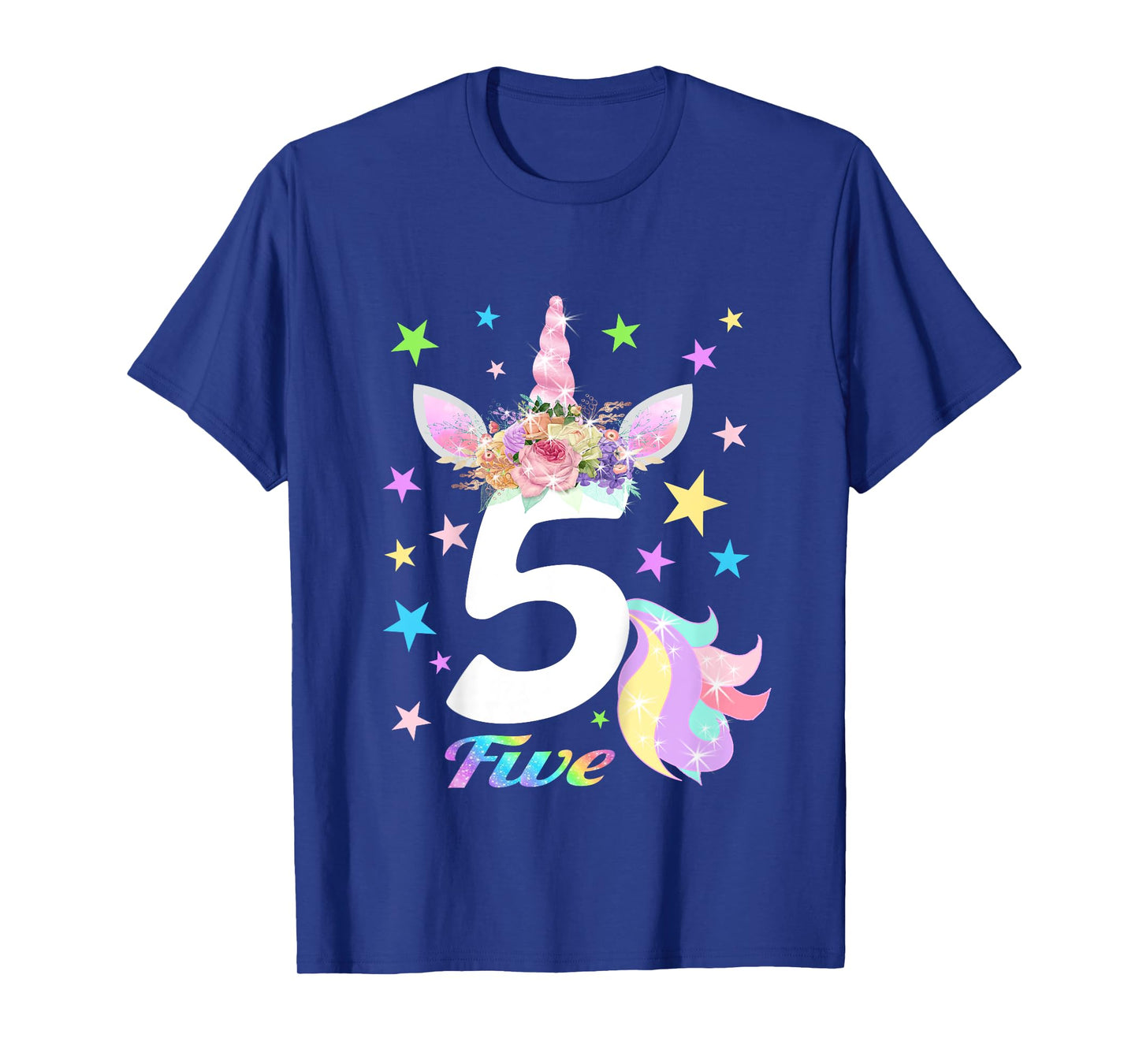Number 5 (Five) 5th Birthday Unicorn Shirts for Girls T-Shirt