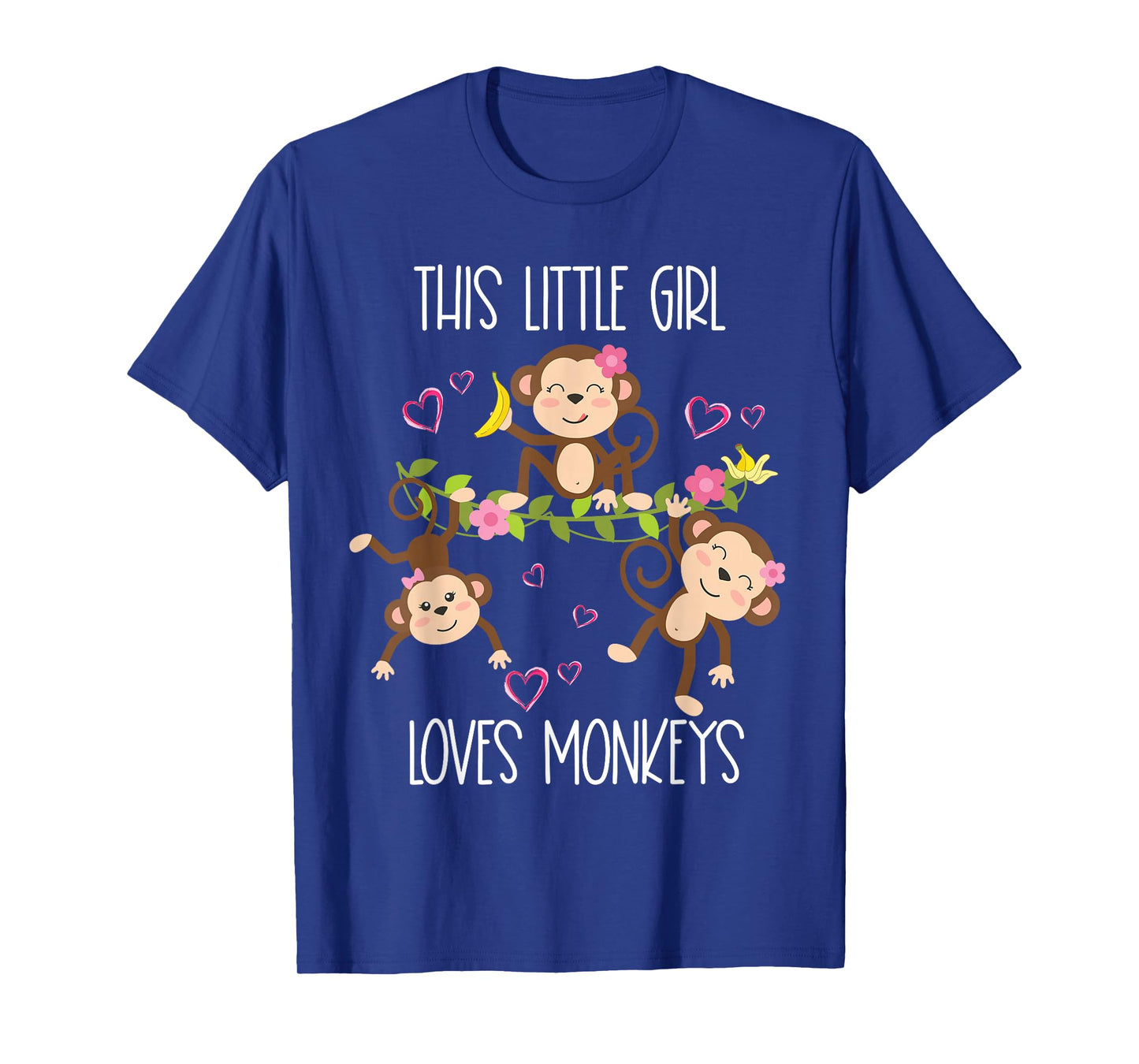 This Little Girl Loves Monkeys Cute Toddlers Kids Mom Monkey T-Shirt