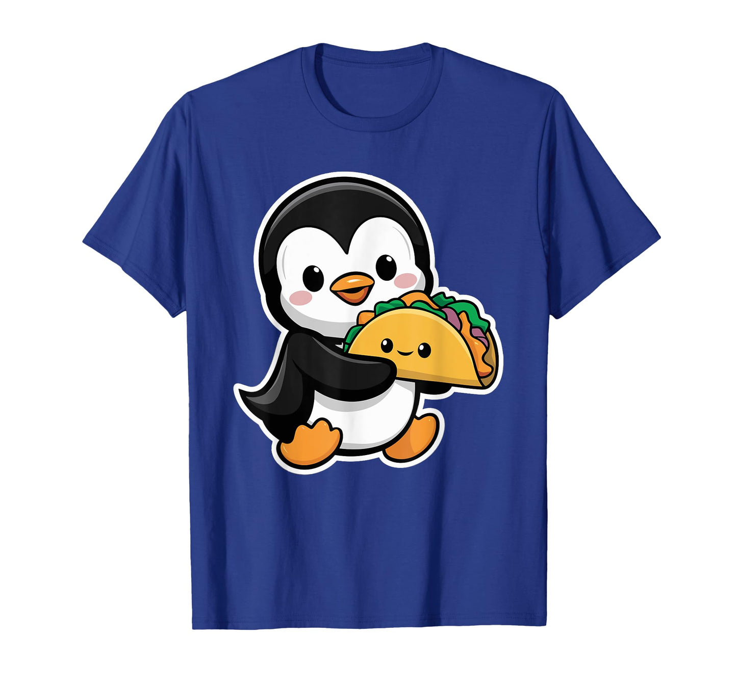 Funny Penguin Holding Taco Cute Kawaii Food Penguin T-Shirt