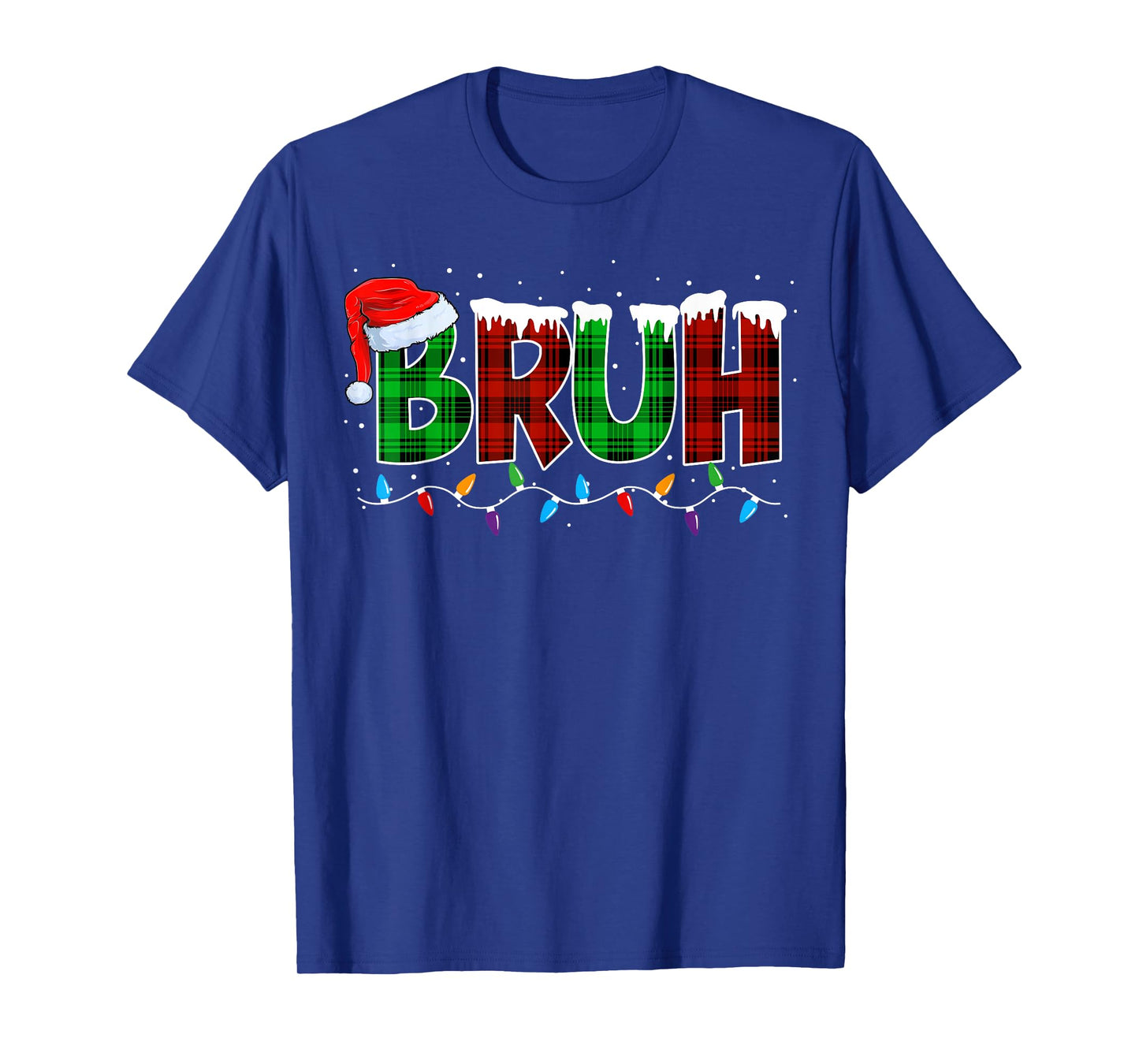 Bruh Funny Christmas Buffalo Plaid Xmas Boys Kids Pajamas T-Shirt