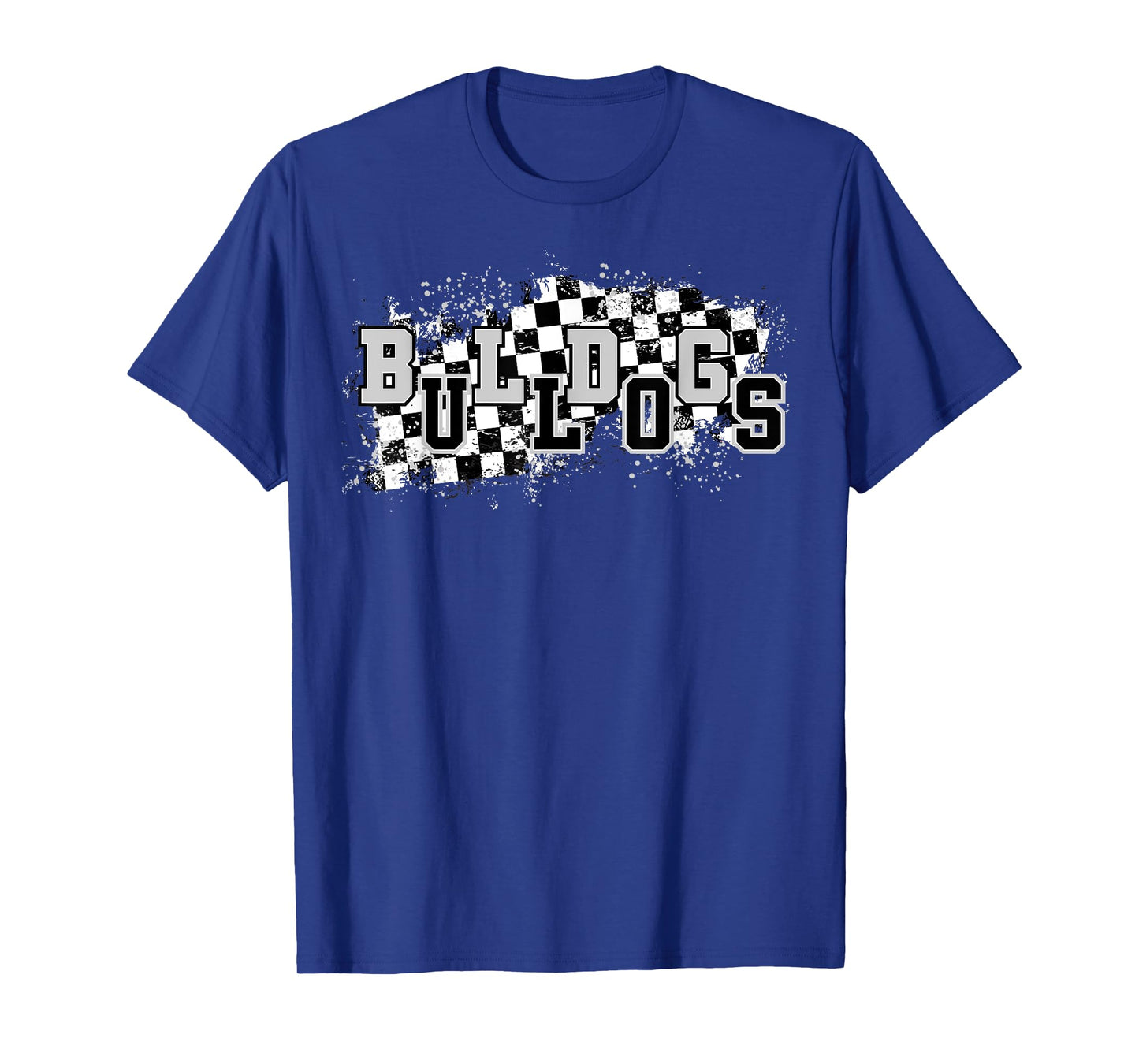 Bulldogs School Spirit Bulldog Pride Checkered Teacher T-Shirt
