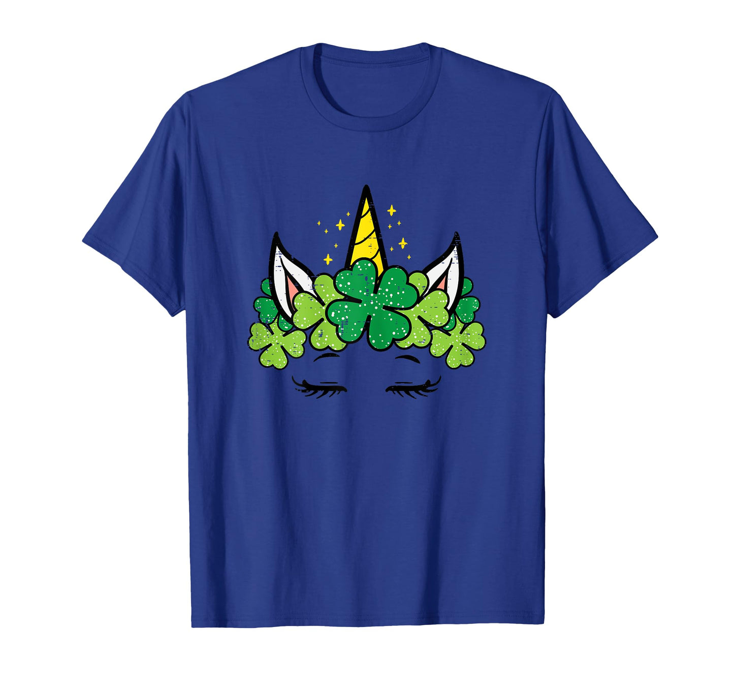 St Patricks Day Unicorn Face Shamrock Pattys Toddler Girls T-Shirt