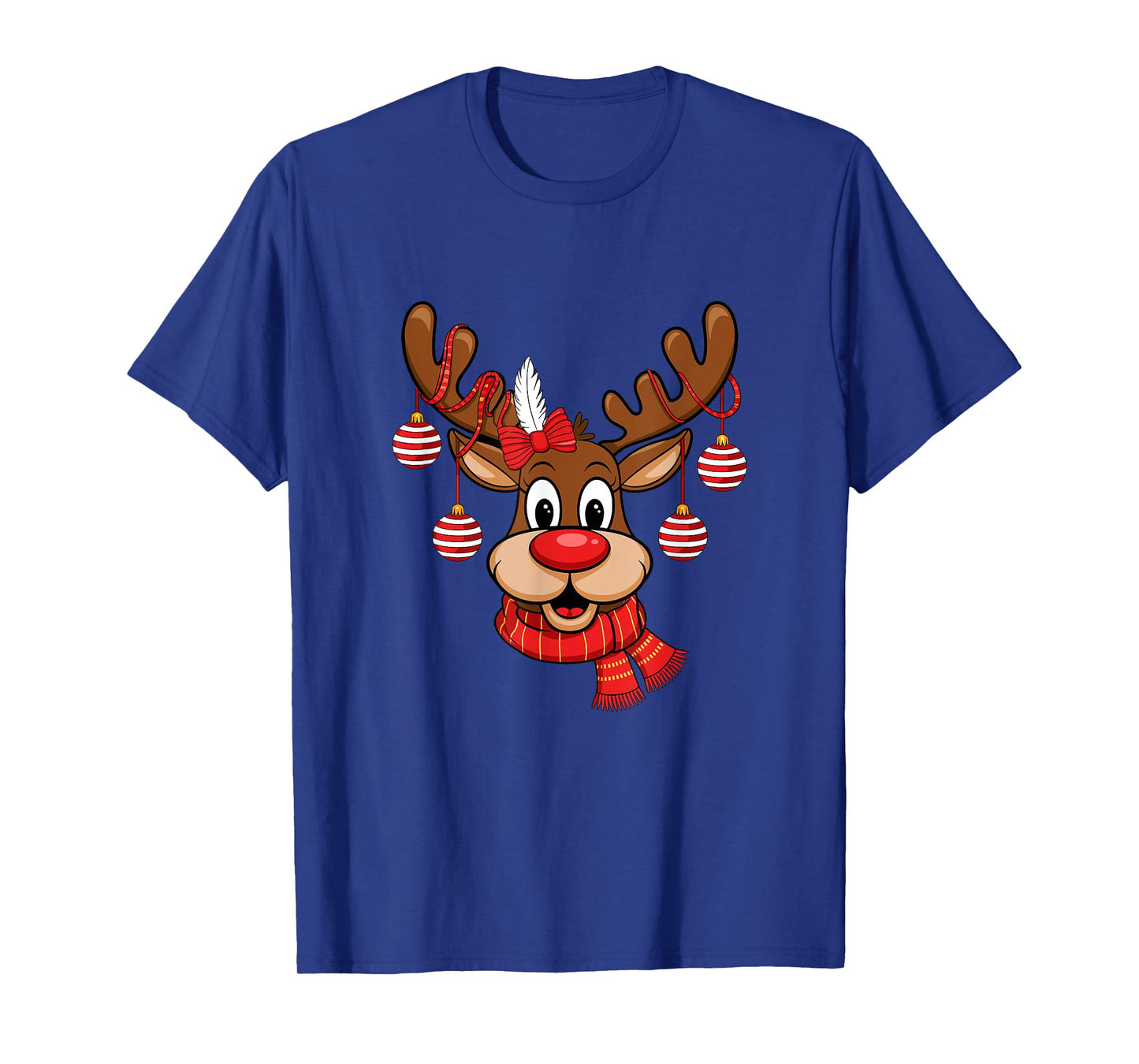 Cute Reindeer Christmas Red Nose Rudolph Xmas Kids Adult T-Shirt