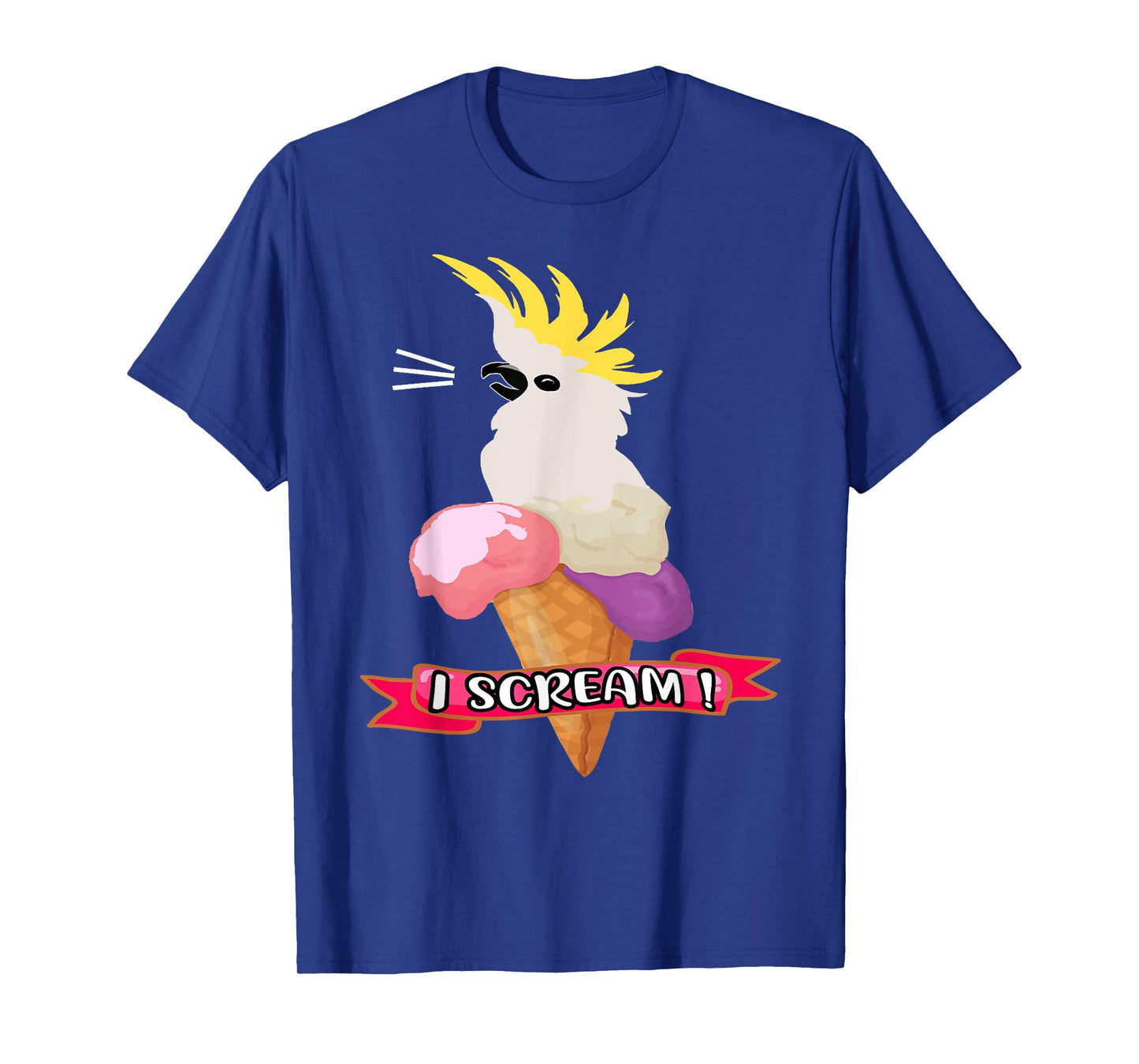 Sulfur Crested Cockatoo Ice Cream Parrot - Cockatoo Tee . T-Shirt