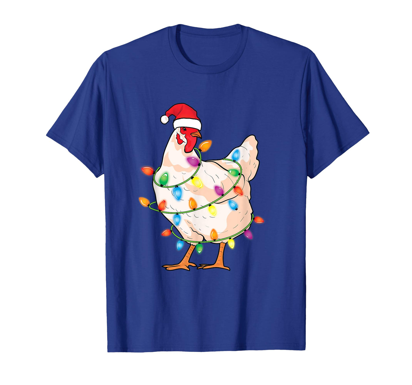 Chicken Christmas Tree with Santa Hat Farmer Funny Chicken T-Shirt