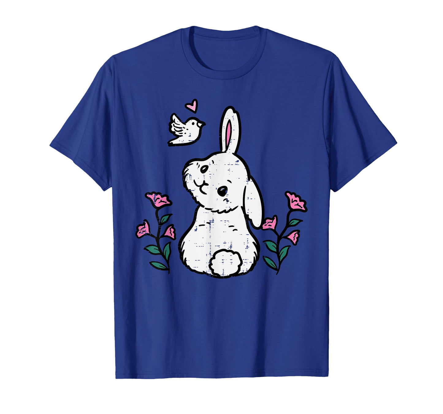 Bunny Bird Flowers Easter Spring Rabbit Women Girls Kids T-Shirt