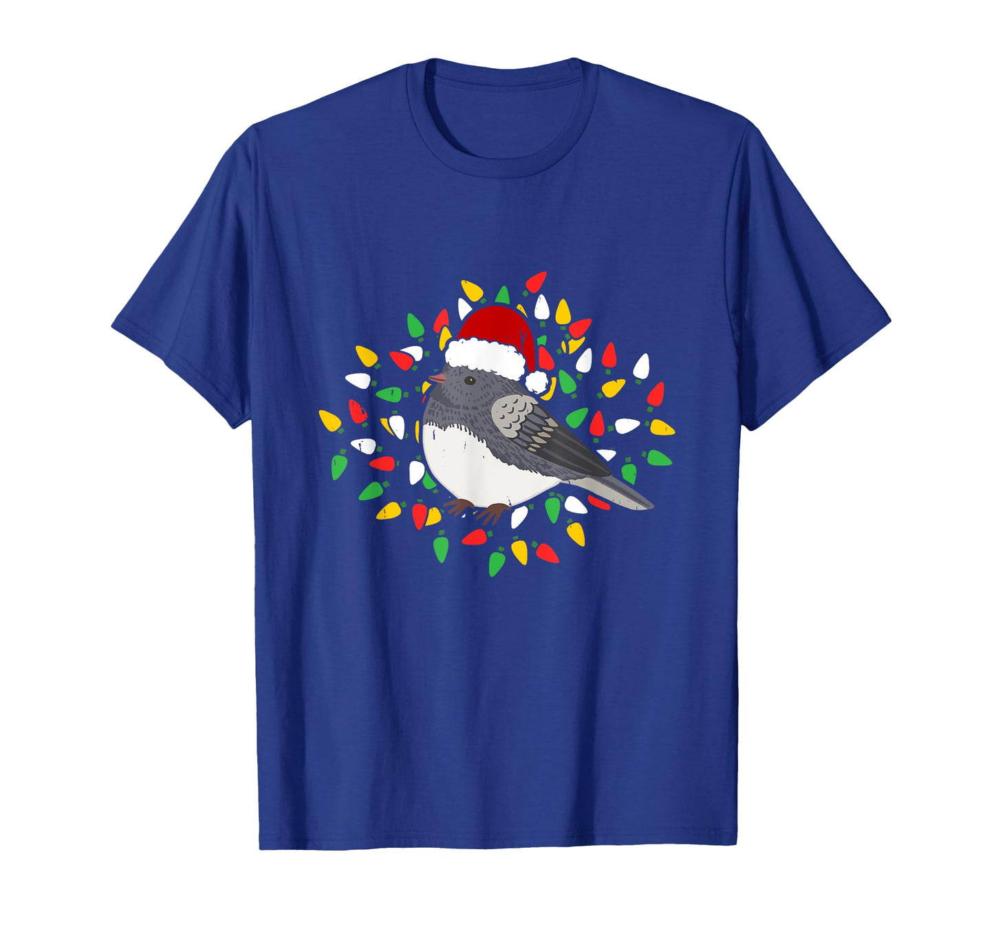 Holiday Xmas Santa Hat Dark Eyed Junco Bird Christmas T-Shirt