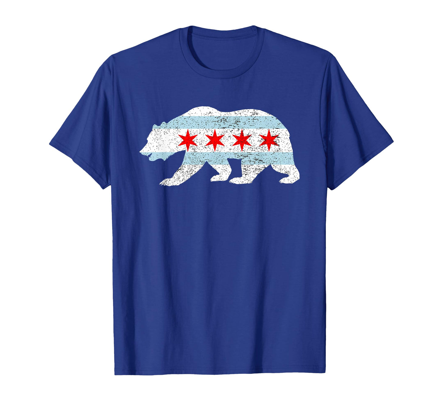 Sweet Vintage Retro Chicago City Flag Bear Print T-Shirt