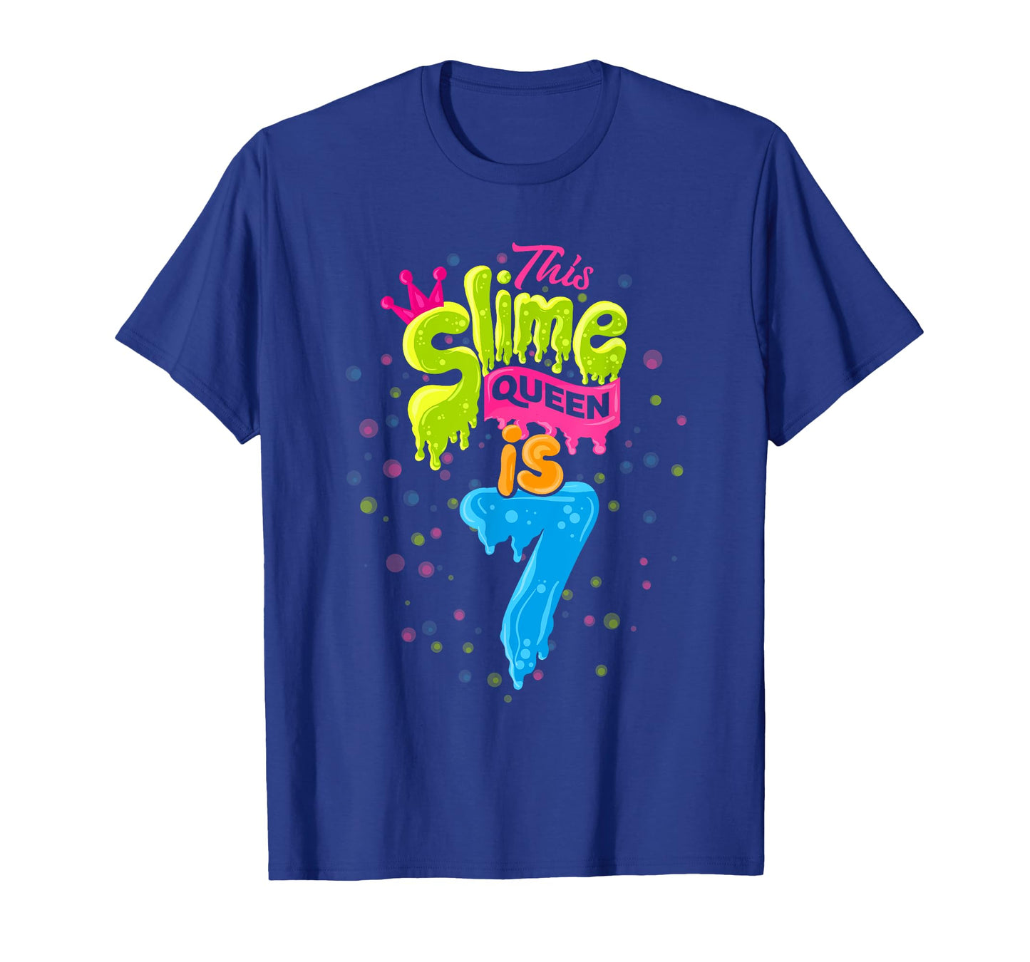 Slime Queen T-Shirt 7th Birthday Slime Shirt 7 T-Shirt
