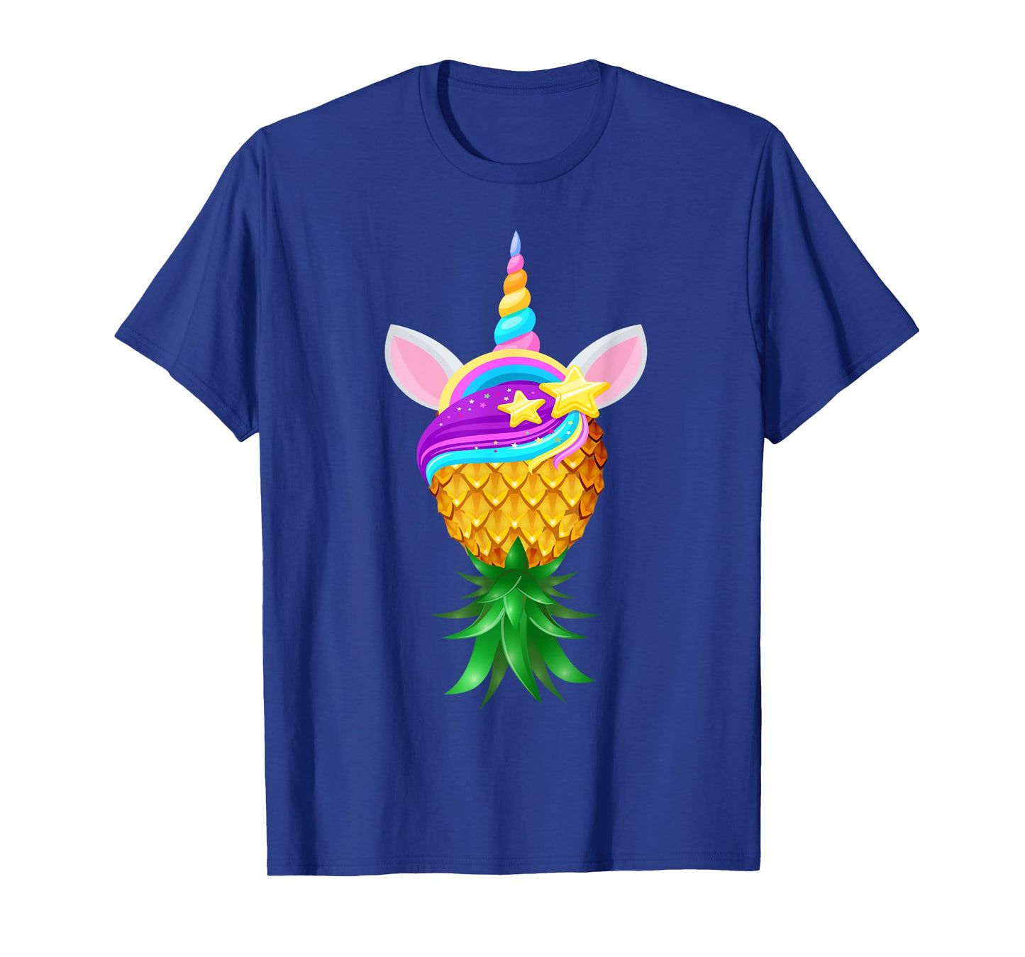 Swinger Upside Down Pineapple Magical Unicorn Head T-Shirt