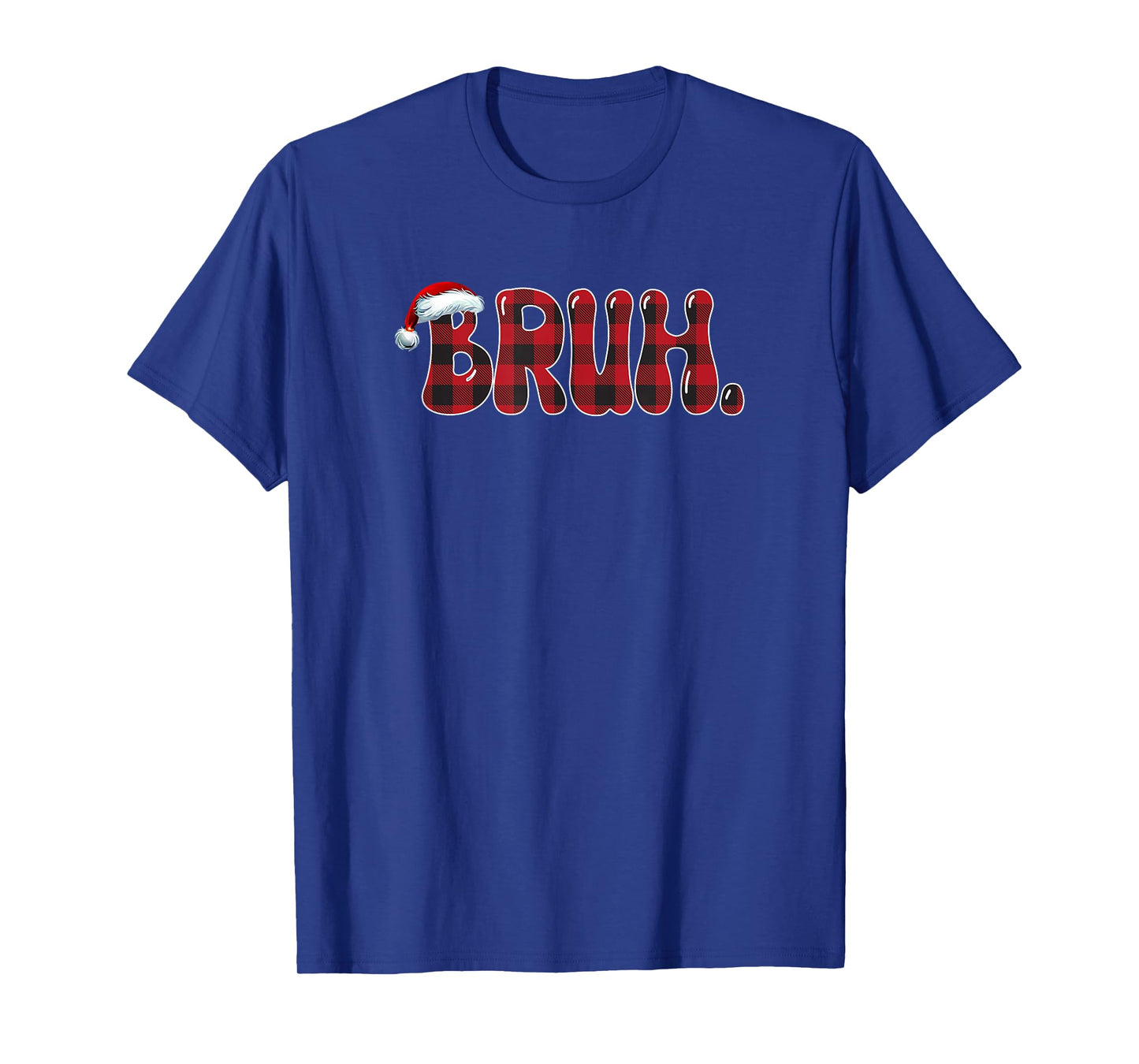 Bruh Funny Christmas Plaid Teens Boys Kids Xmas Pajamas T-Shirt