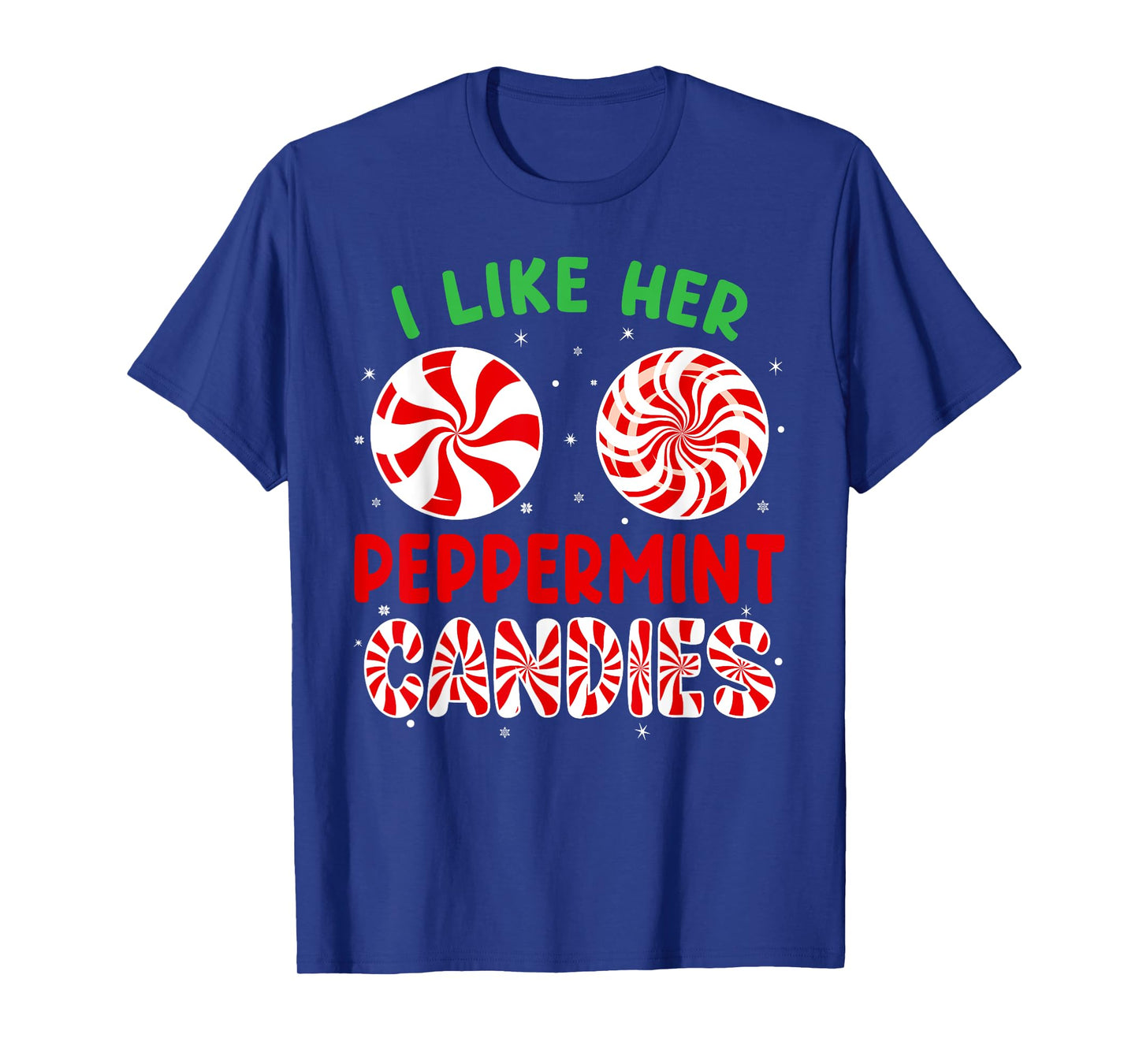 Funny Couples Matching Christmas Shirt - I Like Her Peppermint Candies - Unisex-Adults - Black - Small - Short Sleeve - T-Shirt