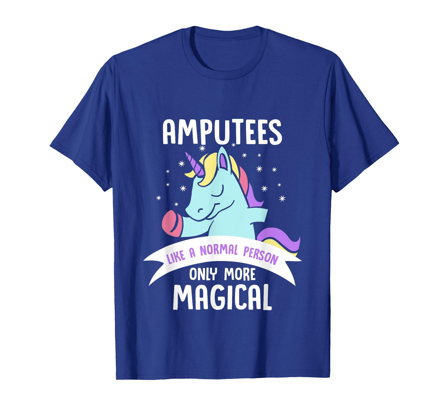 Amputee Amputation Survivor Warrior Shirts Men's Black Cotton Blend Classic Fit Short Sleeve Unicorn Humor Recovery T-Shirt