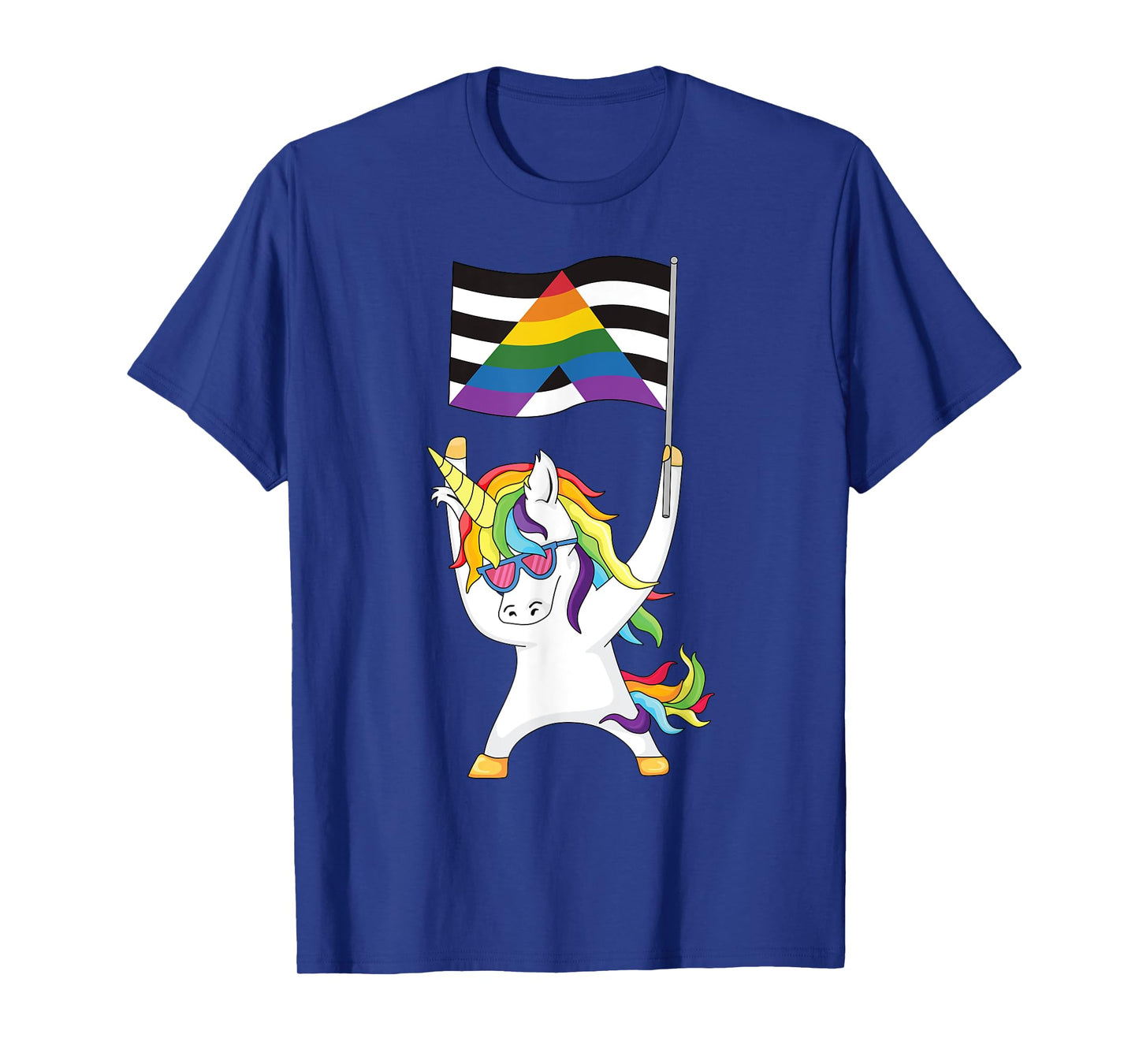 Straight Ally Flag Unicorn Trans Gay Pride LGBTQIA Nonbinary T-Shirt